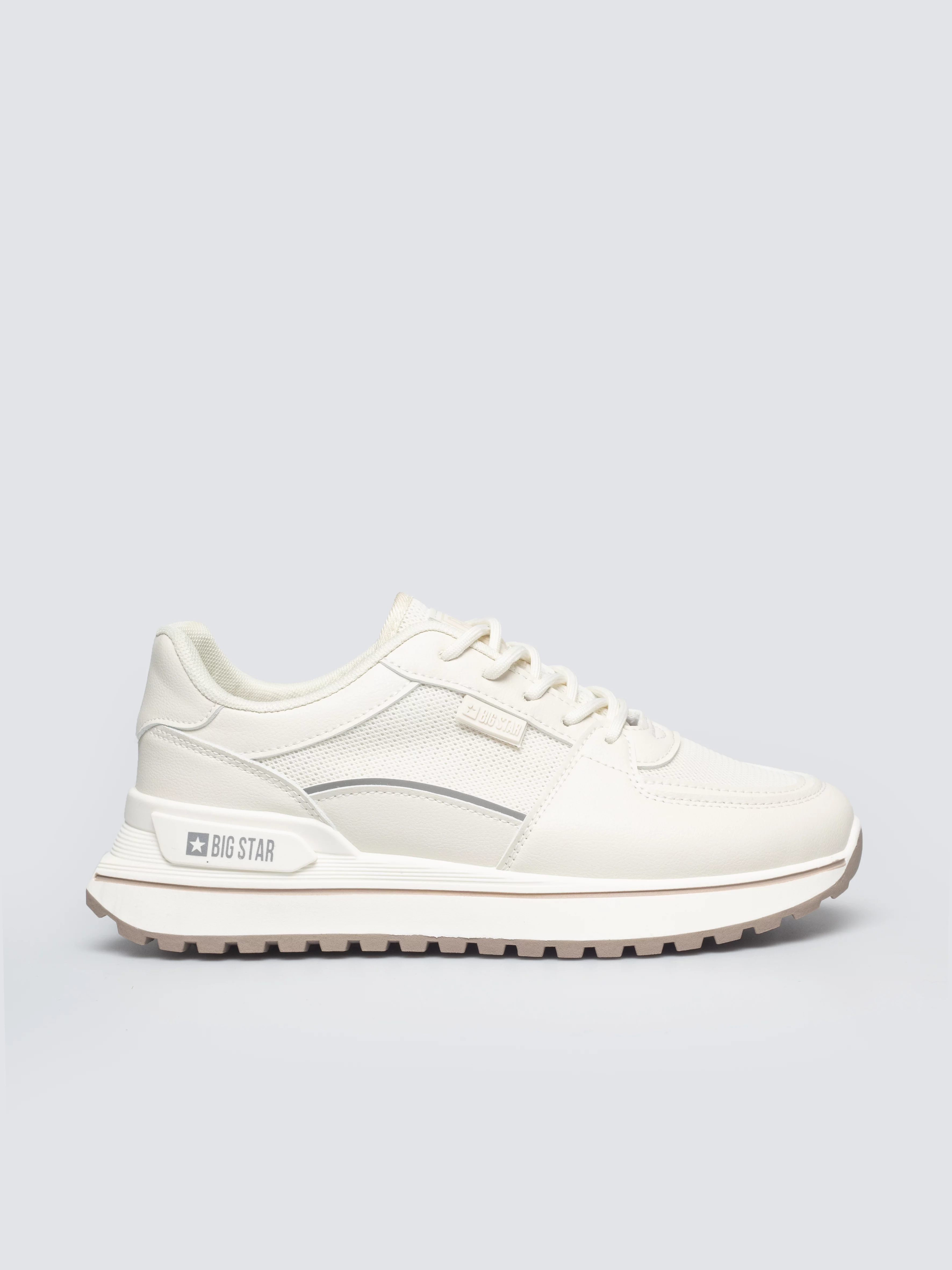 Sneakersy damskie ze skóry ekologicznej beżowe NN274A088 801