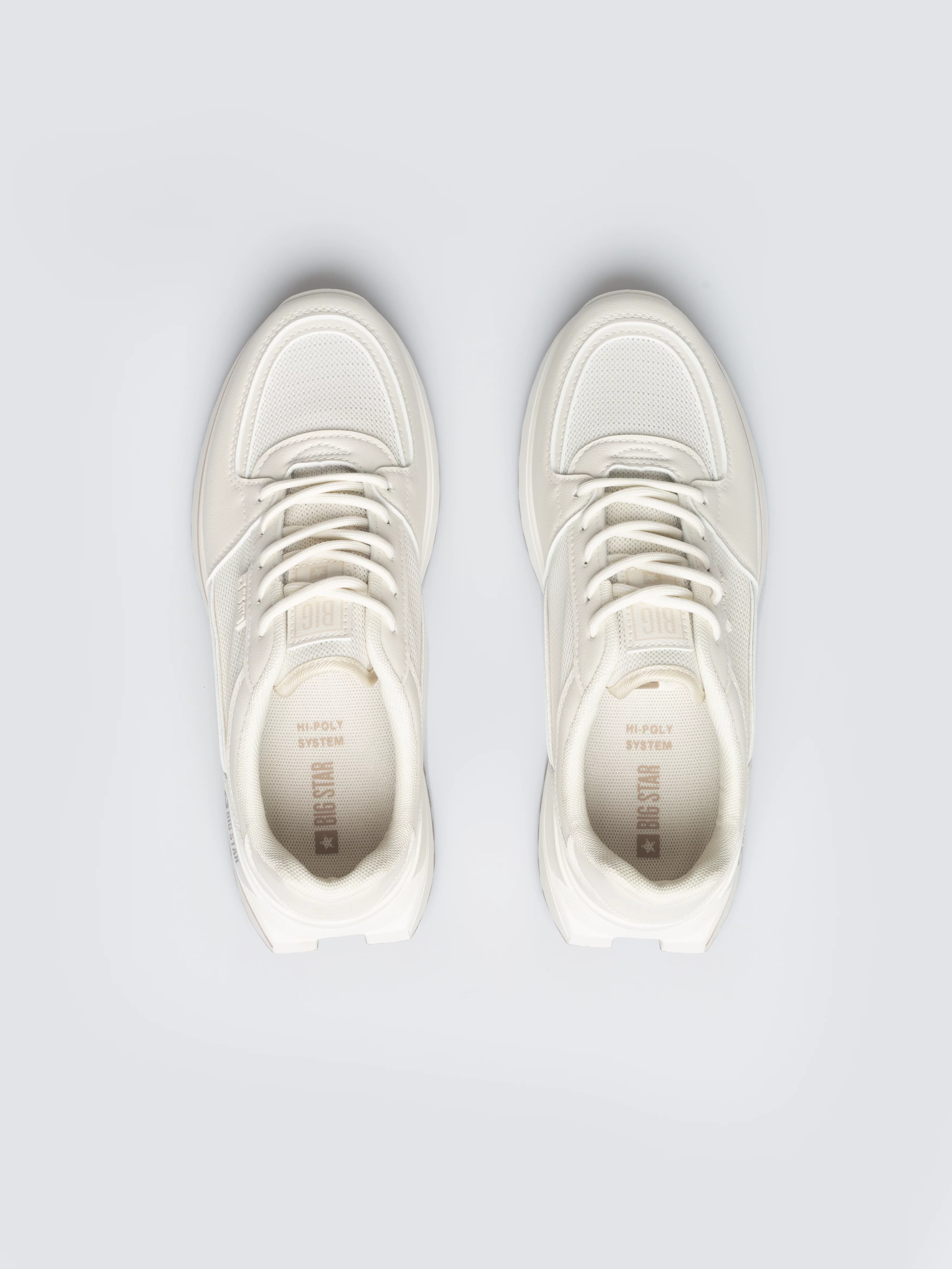 Sneakersy damskie ze skóry ekologicznej beżowe NN274A088 801