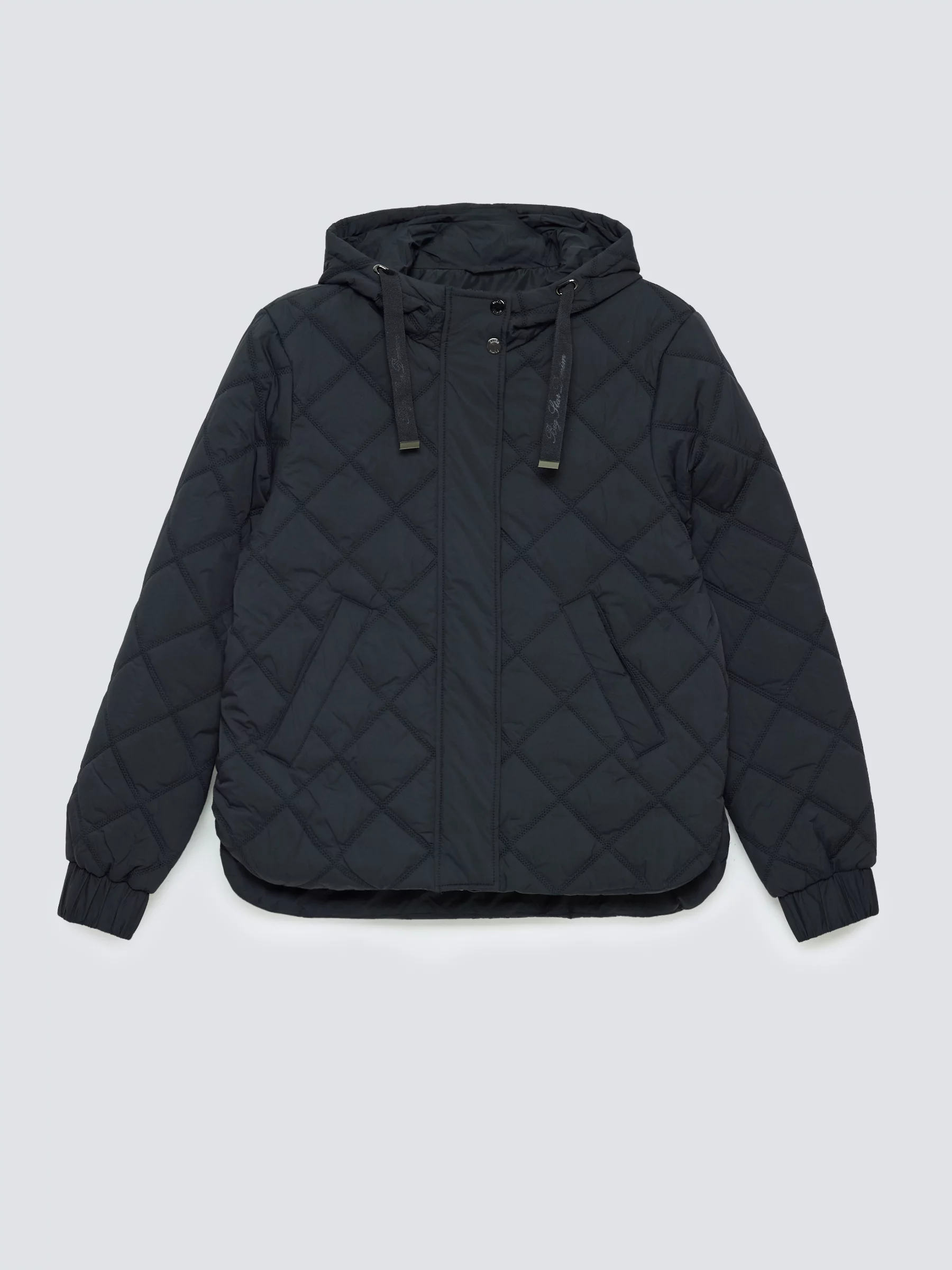 Kurtka damska pikowana z kapturem czarna Wynterina 906