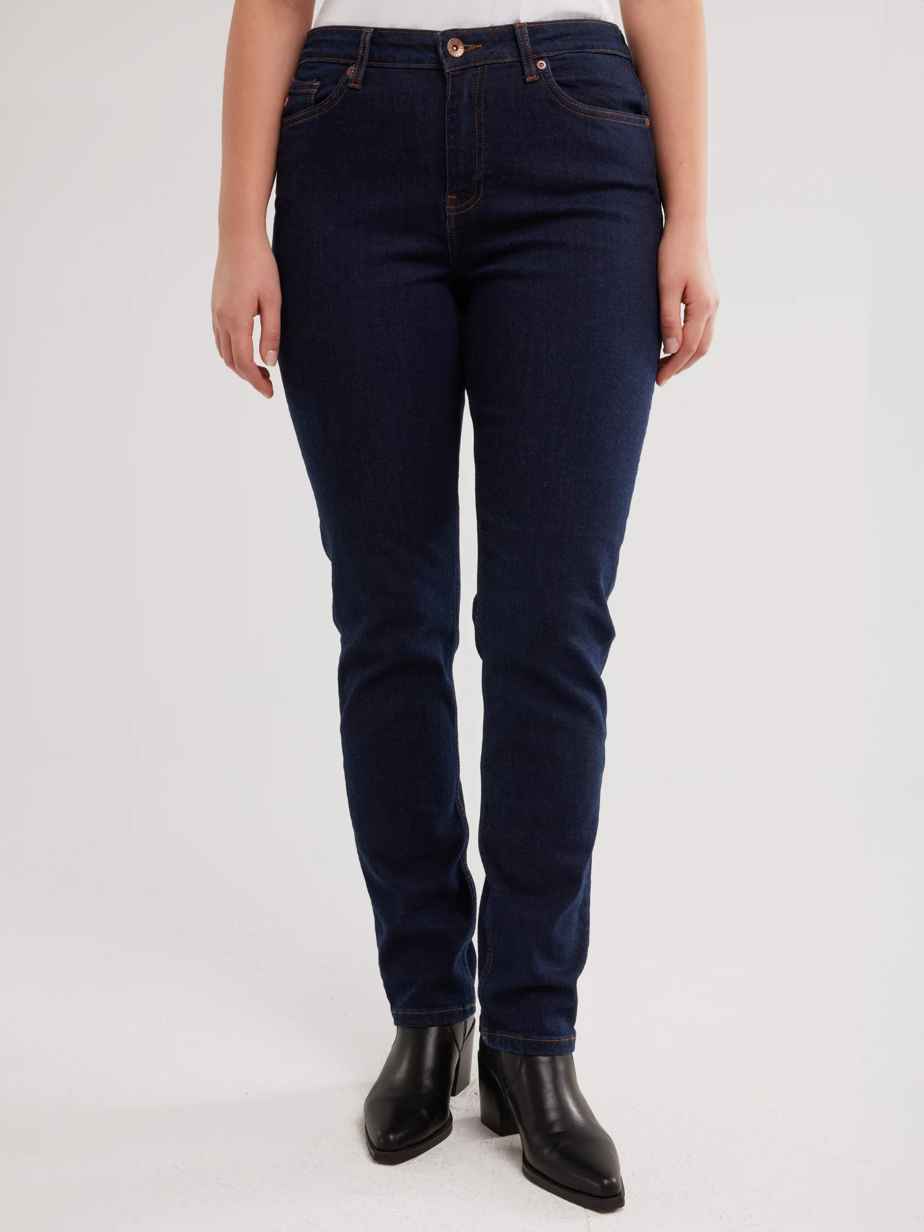 Jeansy damskie z wysokim stanem granatowe Katrina High Waist 720