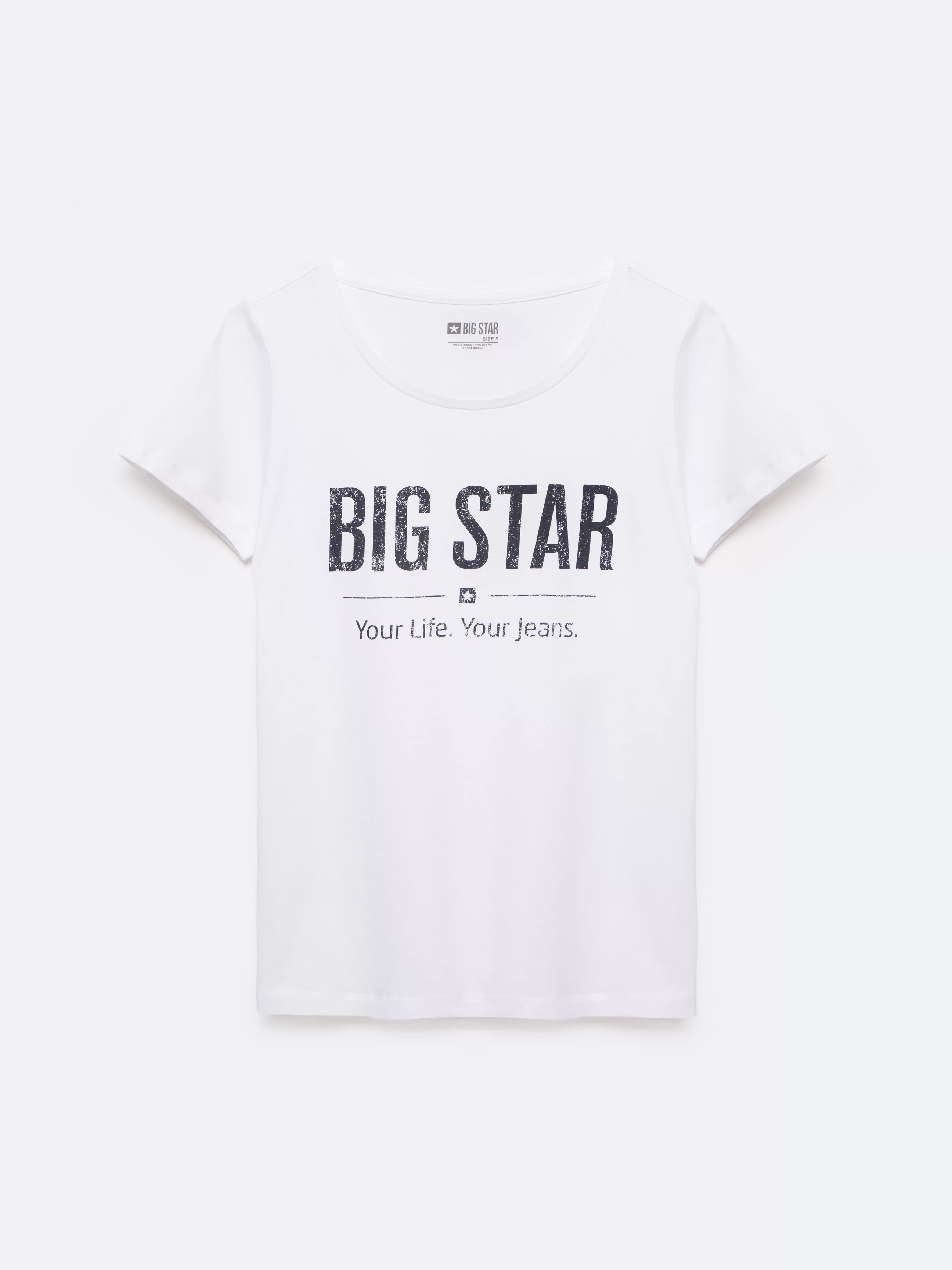 Koszulka damska o klasycznym kroju biała Brunona 101