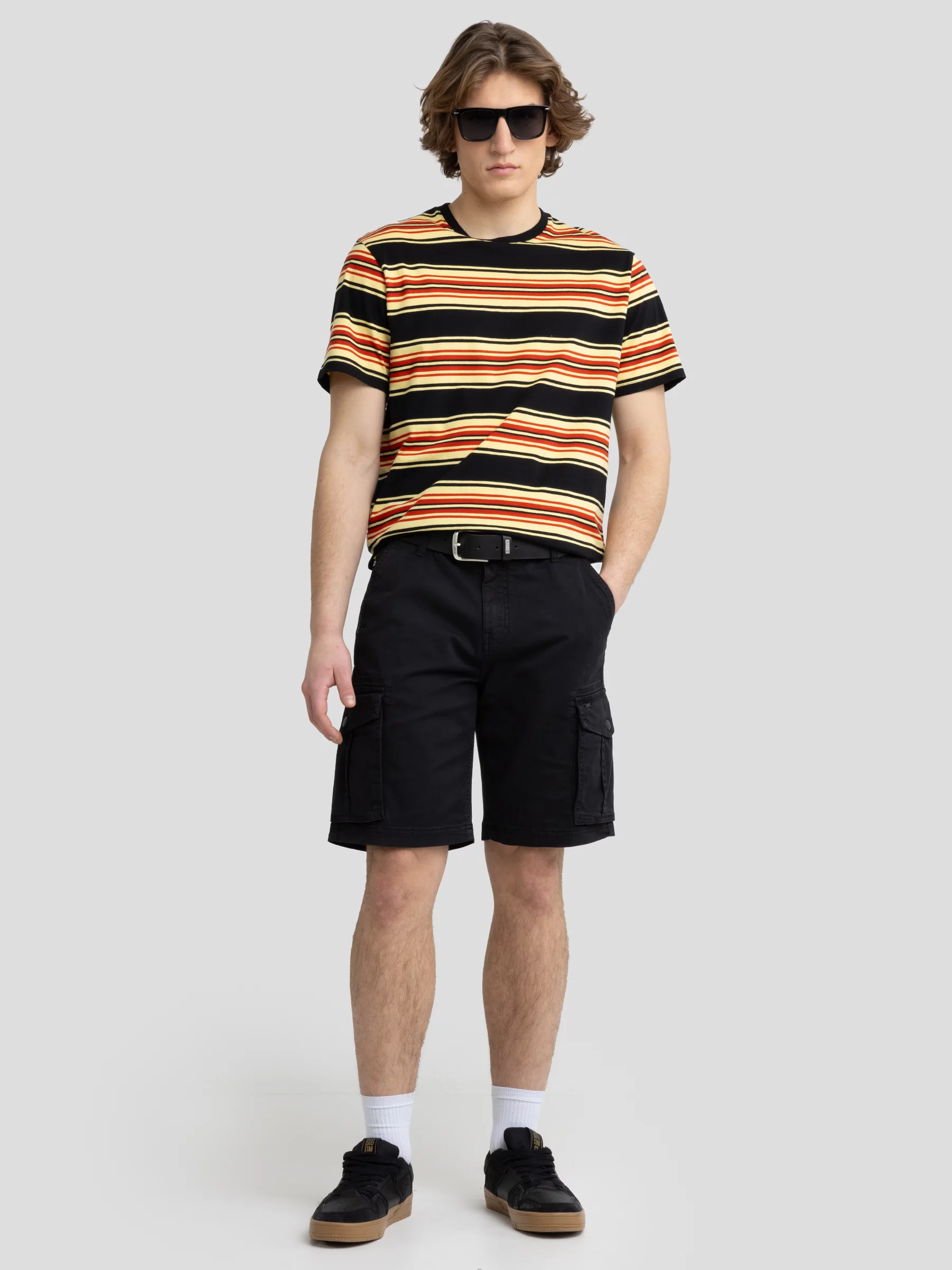 Szorty męskie z kieszeniami cargo czarne Morrise 906