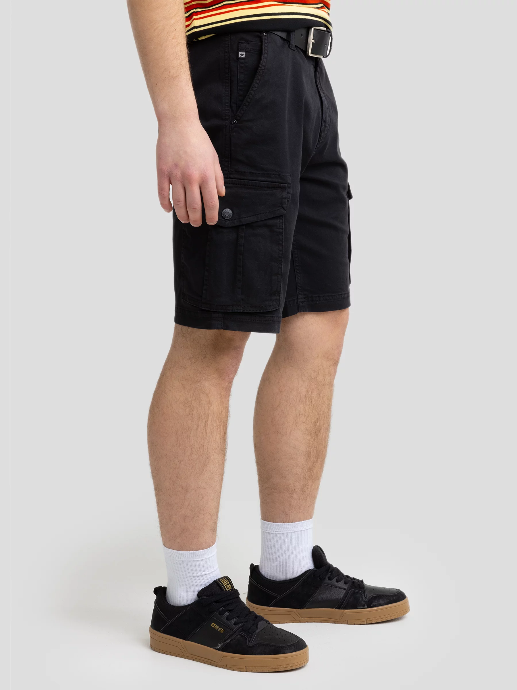 Szorty męskie z kieszeniami cargo czarne Morrise 906