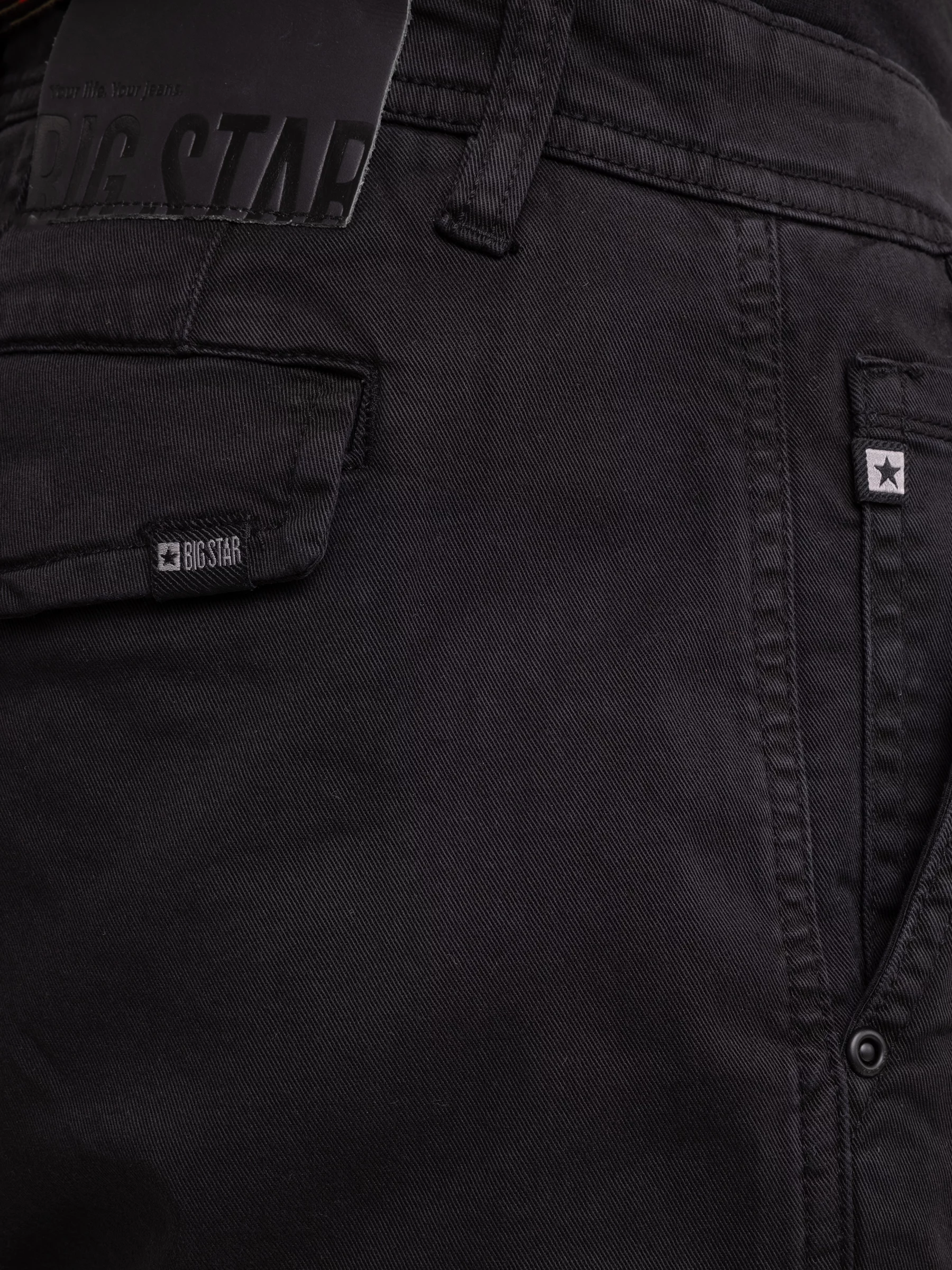 Szorty męskie z kieszeniami cargo czarne Morrise 906