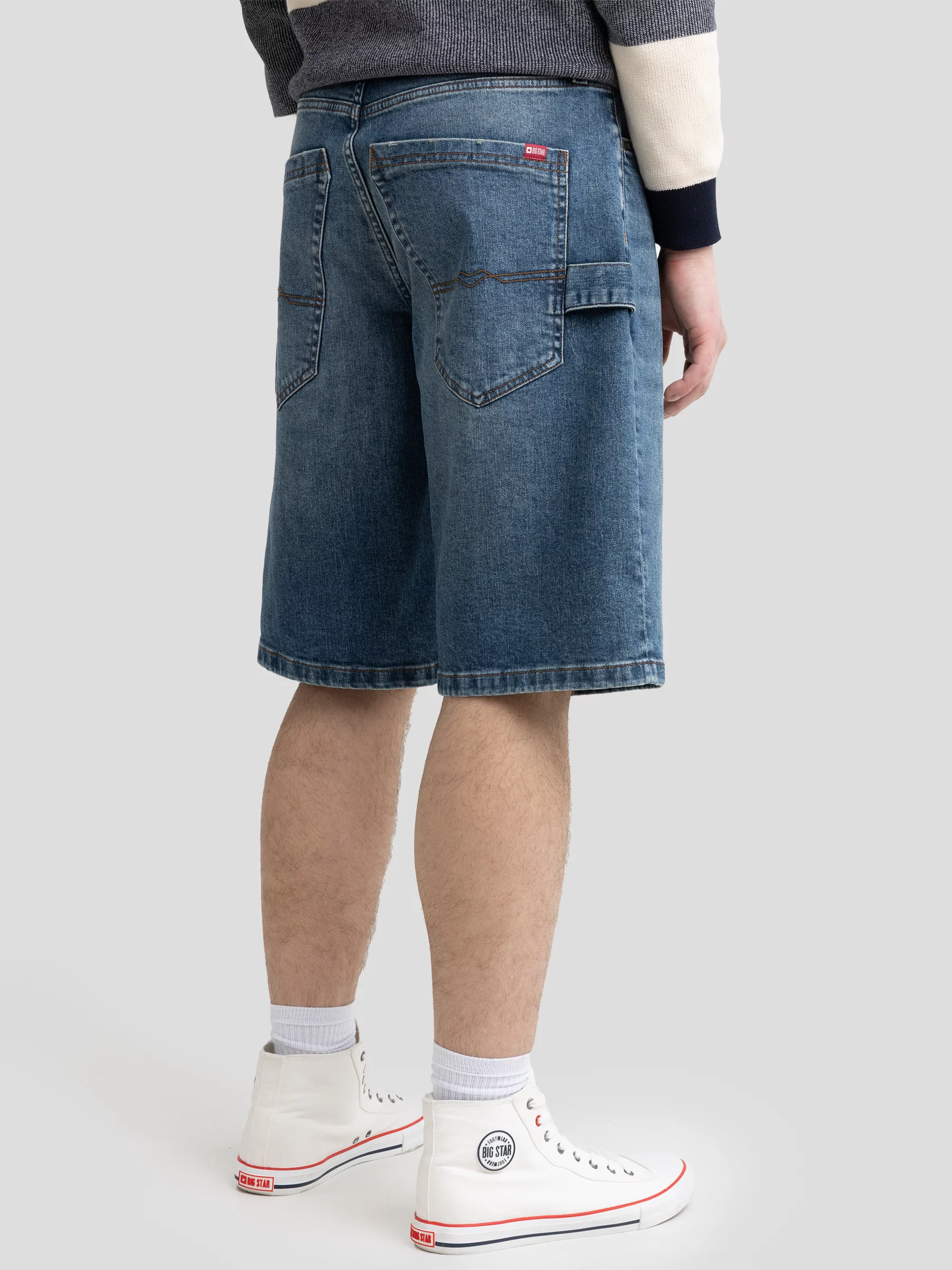 Szorty męskie jeansowe z przetarciami niebieskie Aleksy Workwear 422