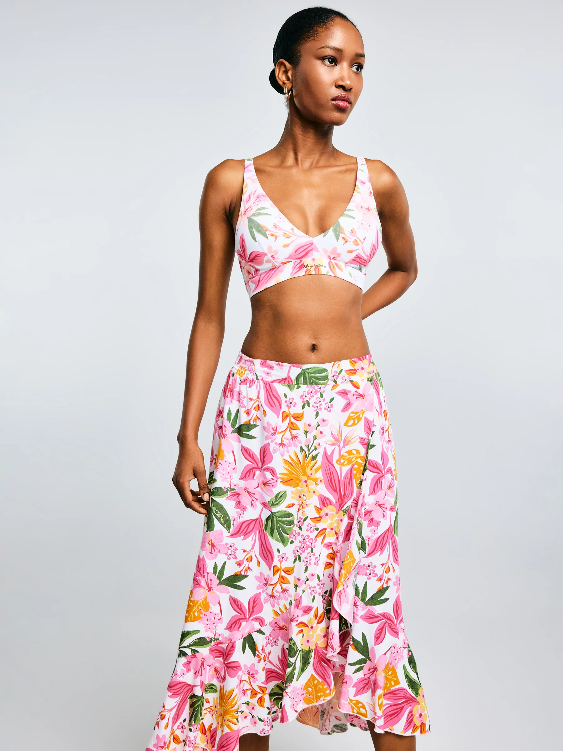 Góra od kostiumu kąpielowego z motywem kwiatowym Morra 000