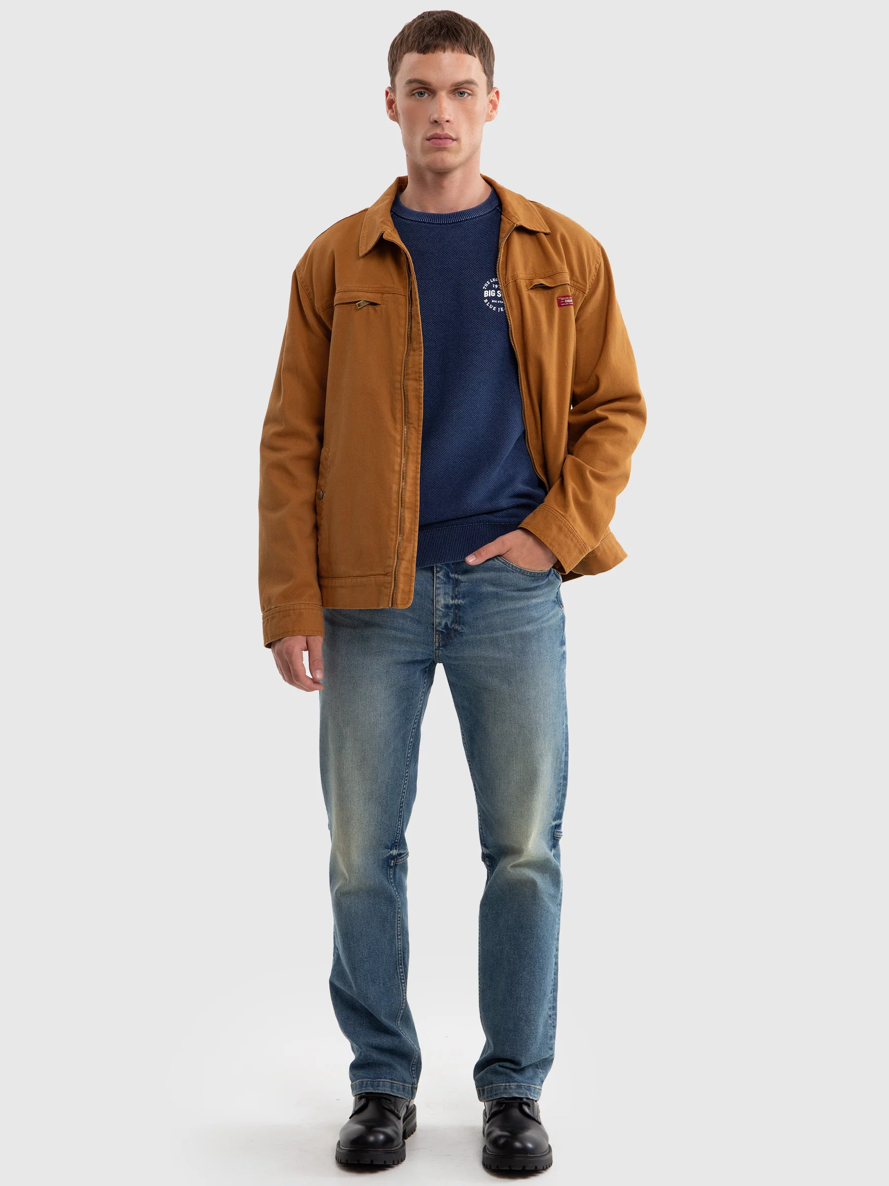 Sweter męski bawełniany granatowy Denis 403