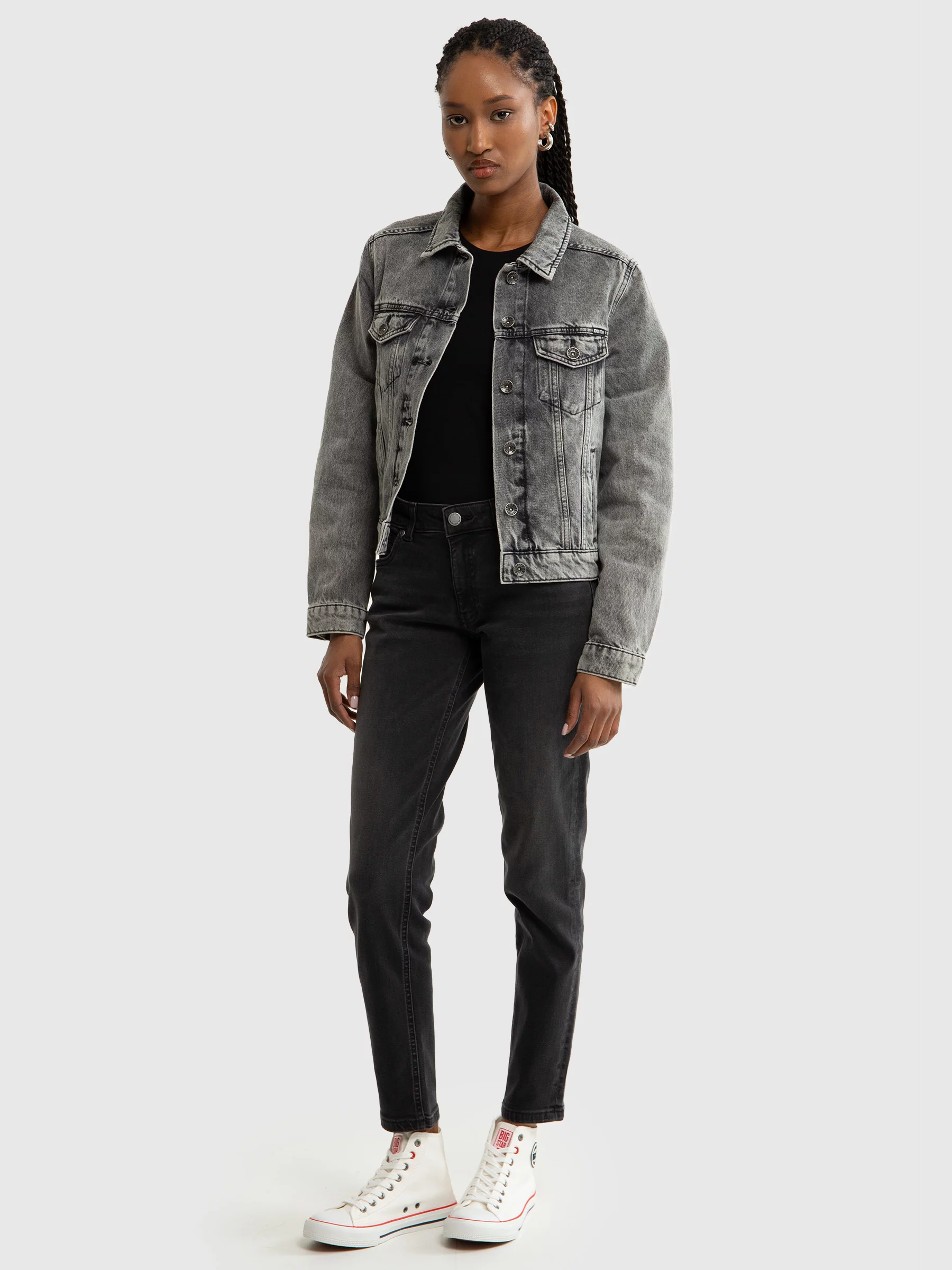 Trampki damskie wysokie białe JJ274A505 101