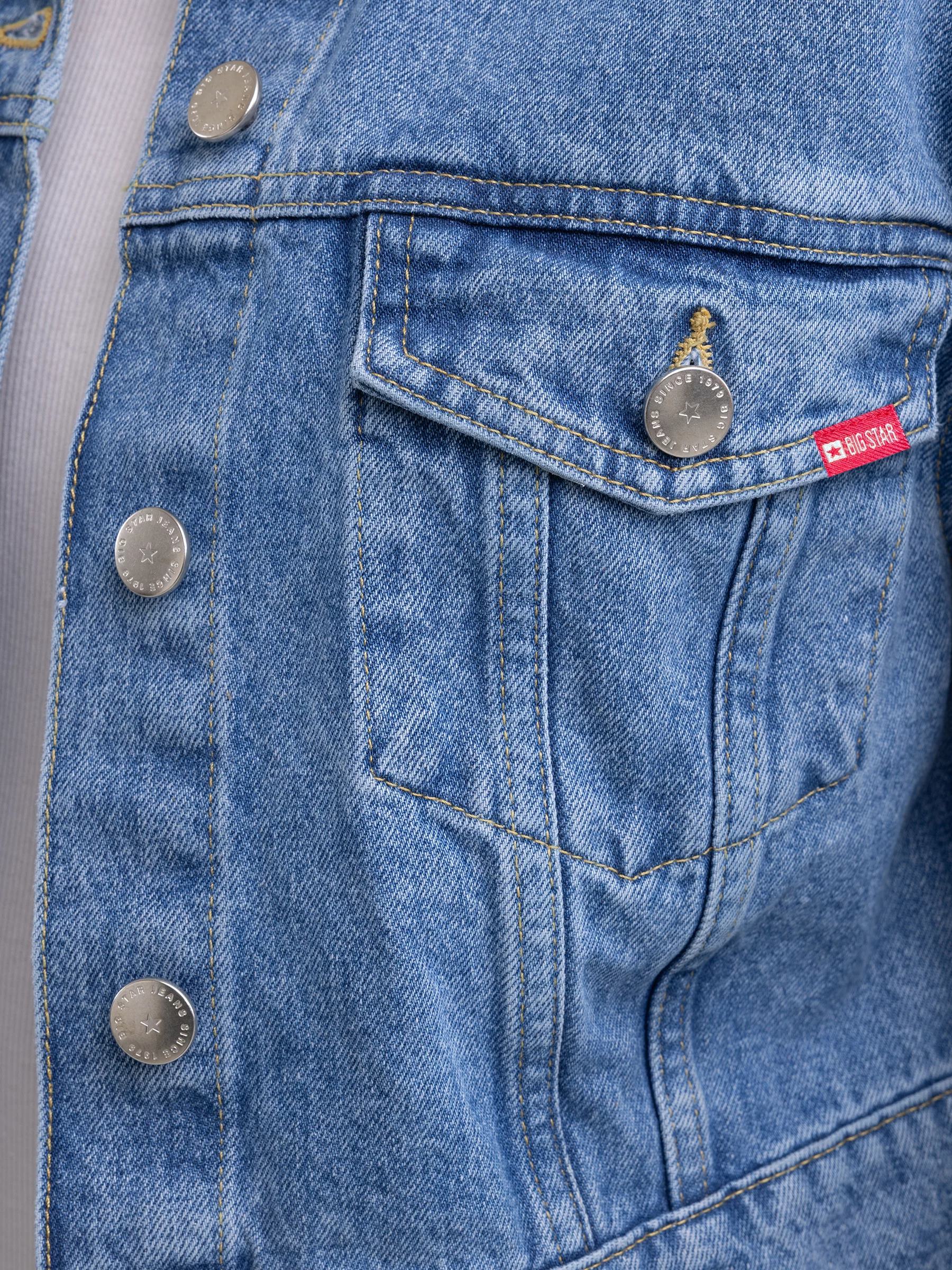 Kurtka damska jeansowa krótka niebieska Maddie 175