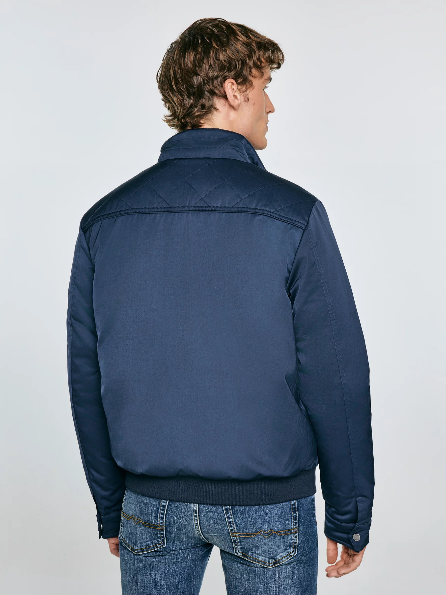 Kurtka męska typu harrington ocieplana granatowa Kye 403