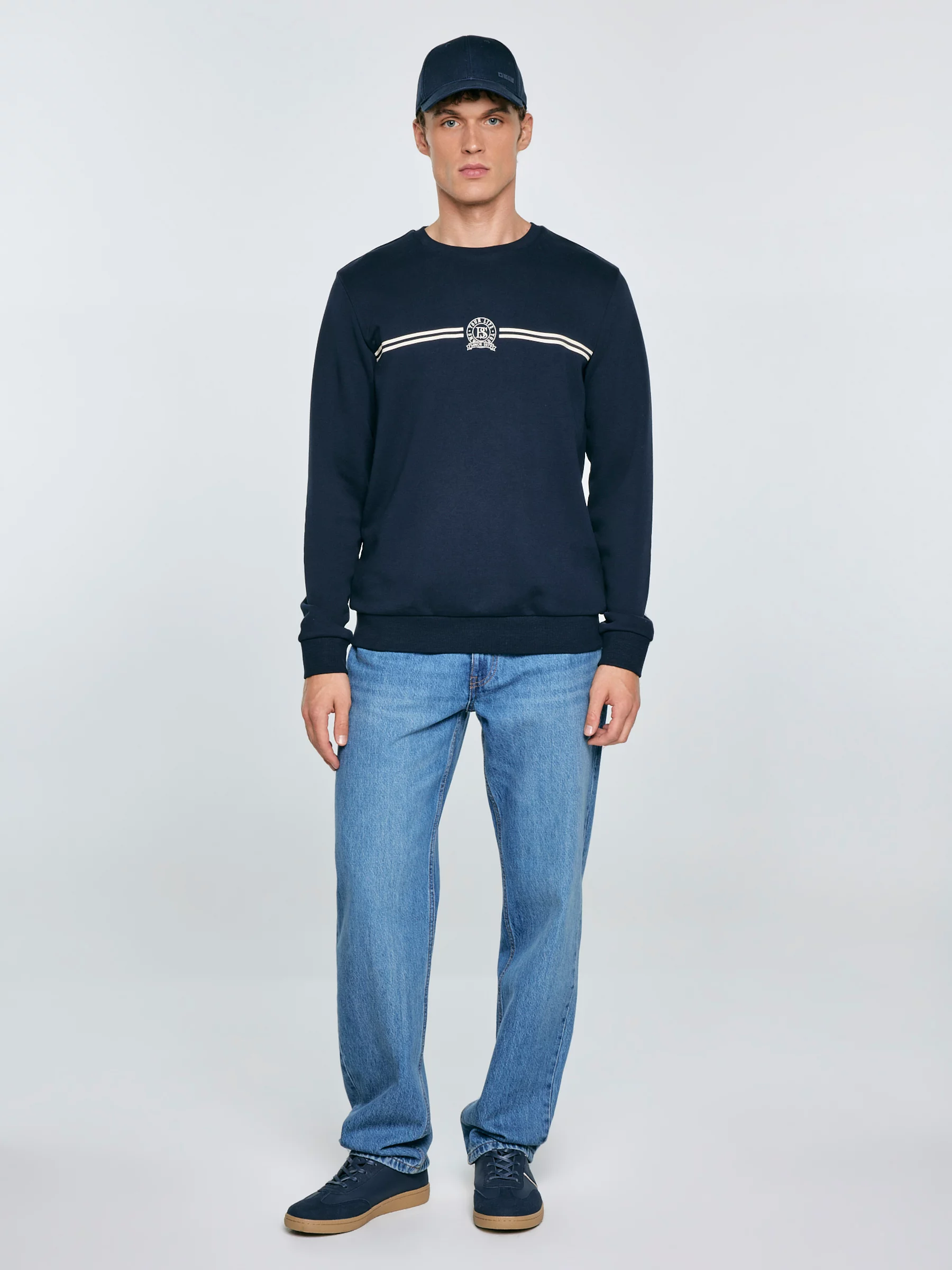 Bluza męska z haftem granatowa Daniel 403