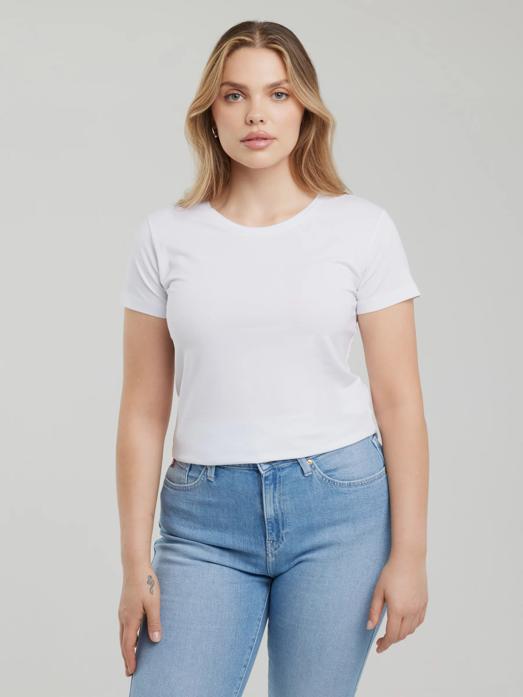 Koszulka damska z bawełny supima biała Supiclassica 101