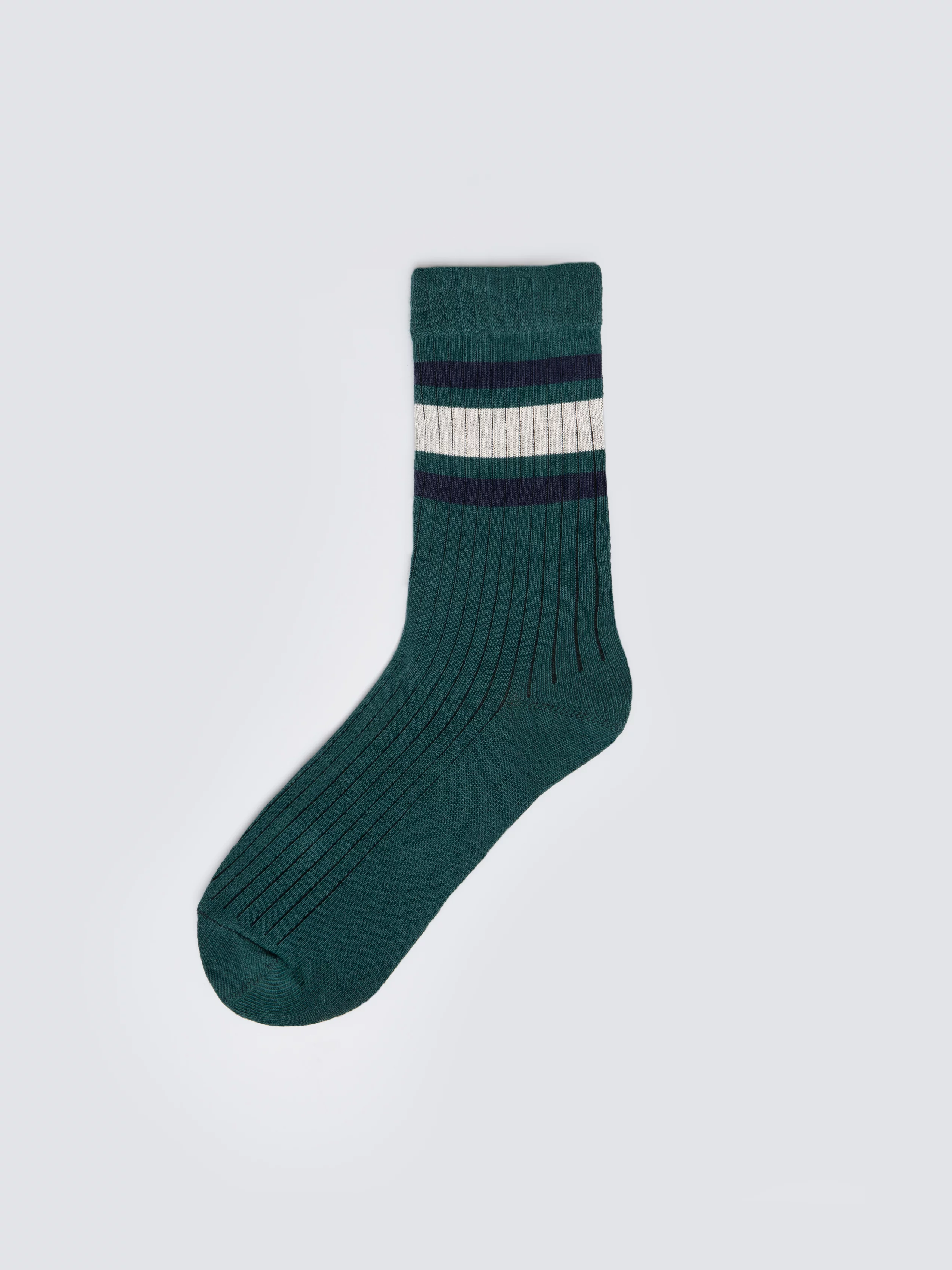 Skarpety chłopięce długie z paskami zielone Rajan 304