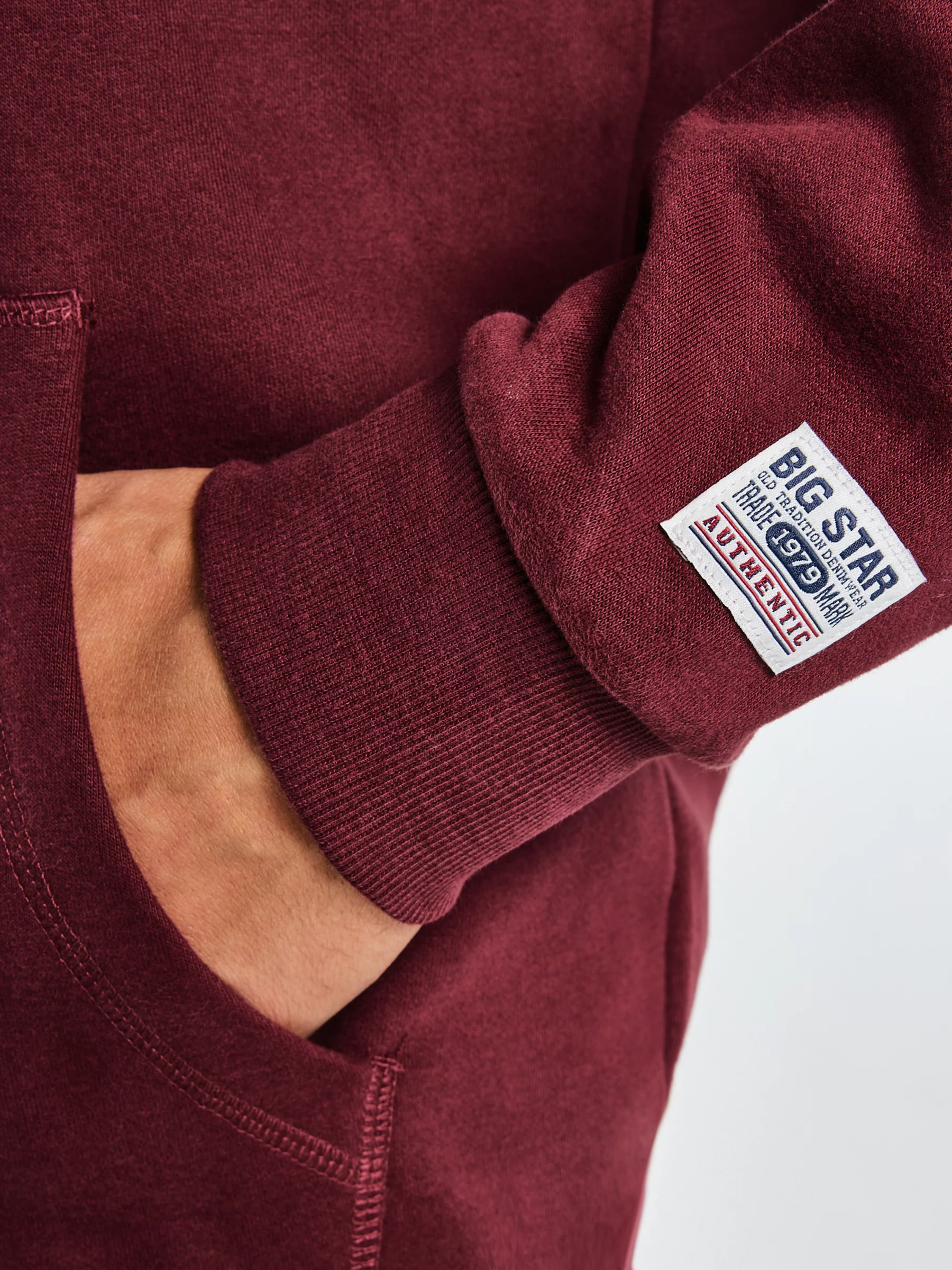 Bluza męska rozpinana z kapturem z kolekcji Authentic bordowa Karol 604