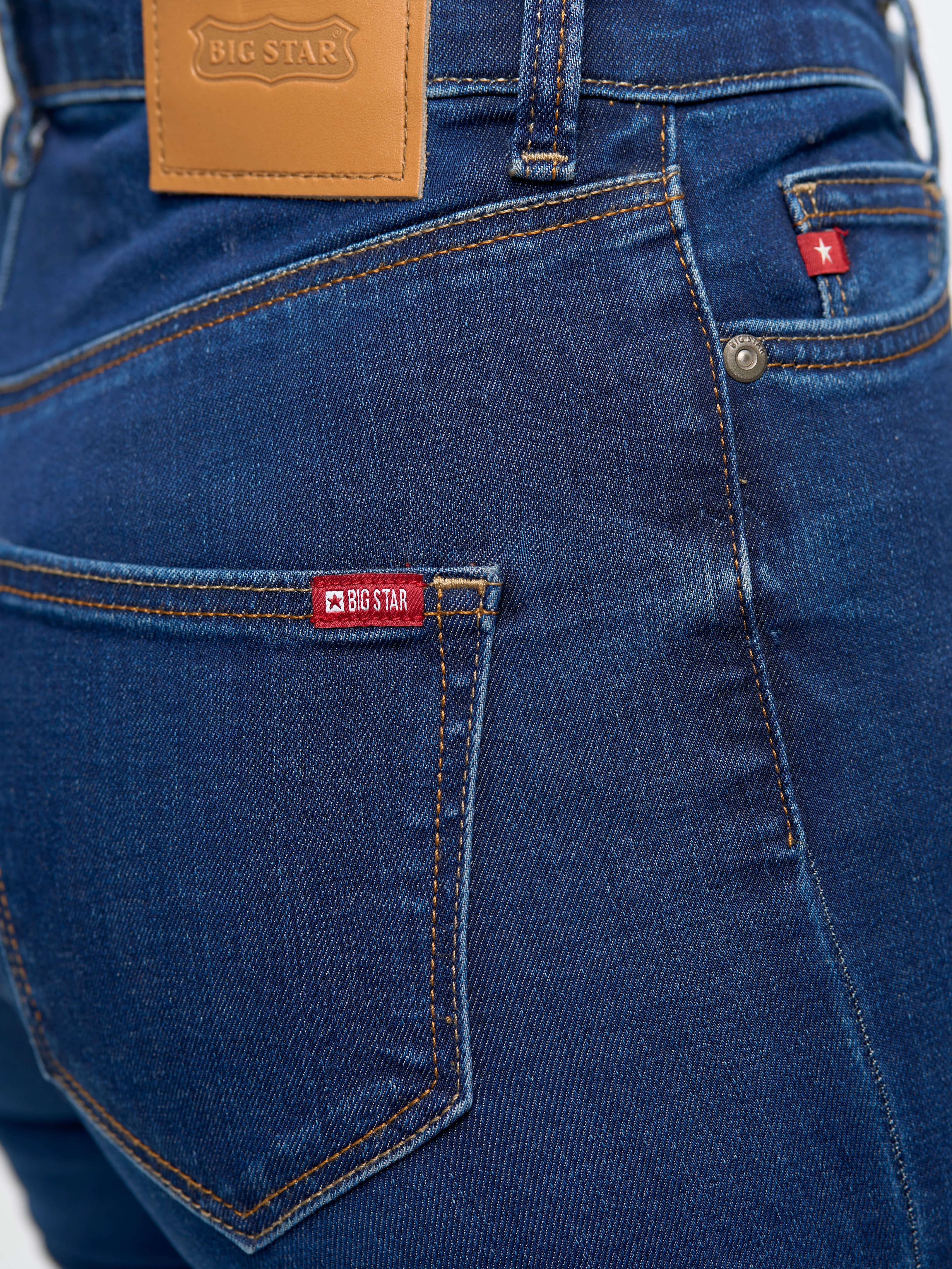 Jeansy damskie skinny z wysokim stanem granatowe Clara 658