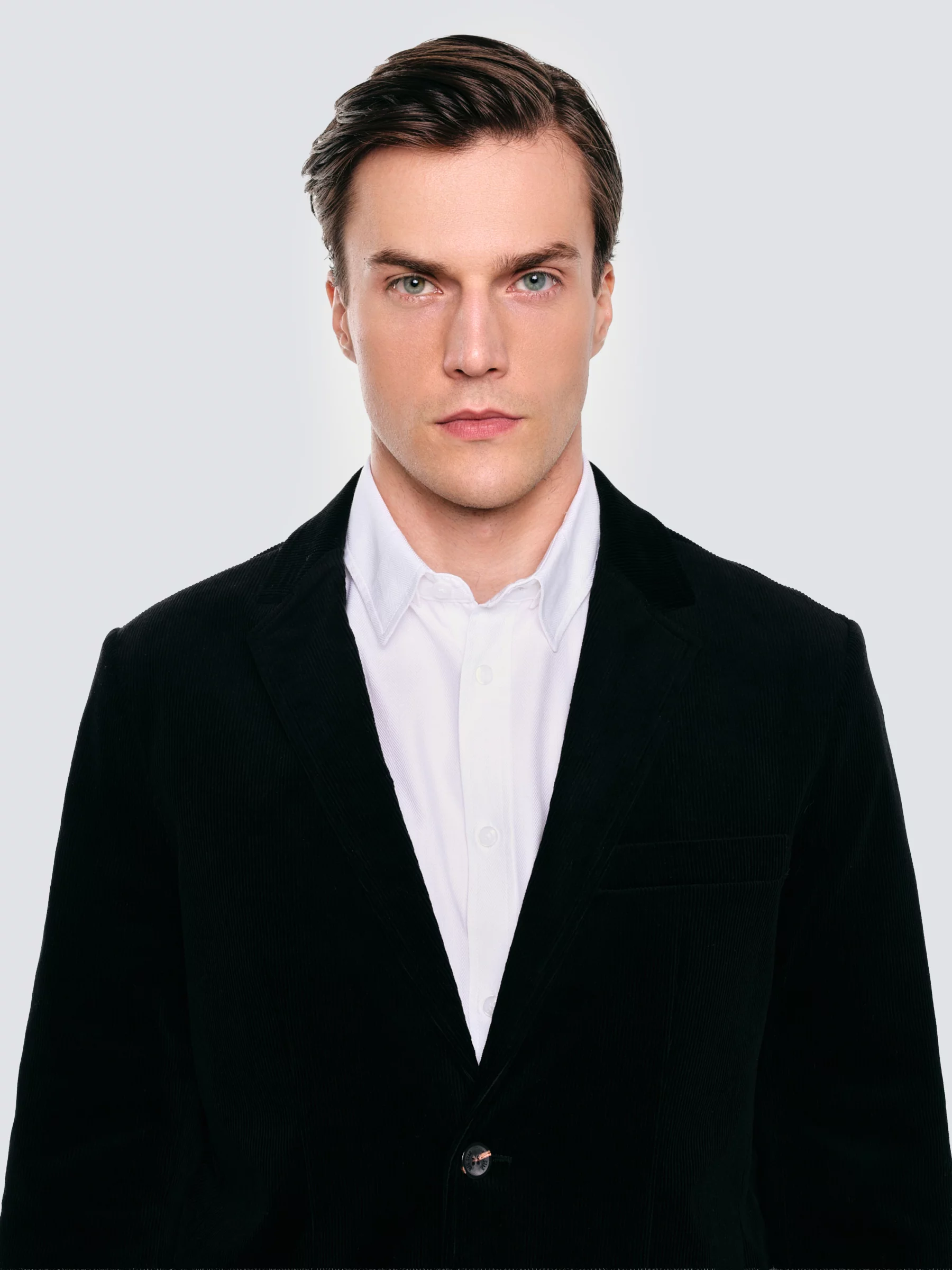 Marynarka męska sztruksowa czarna Pilos 906