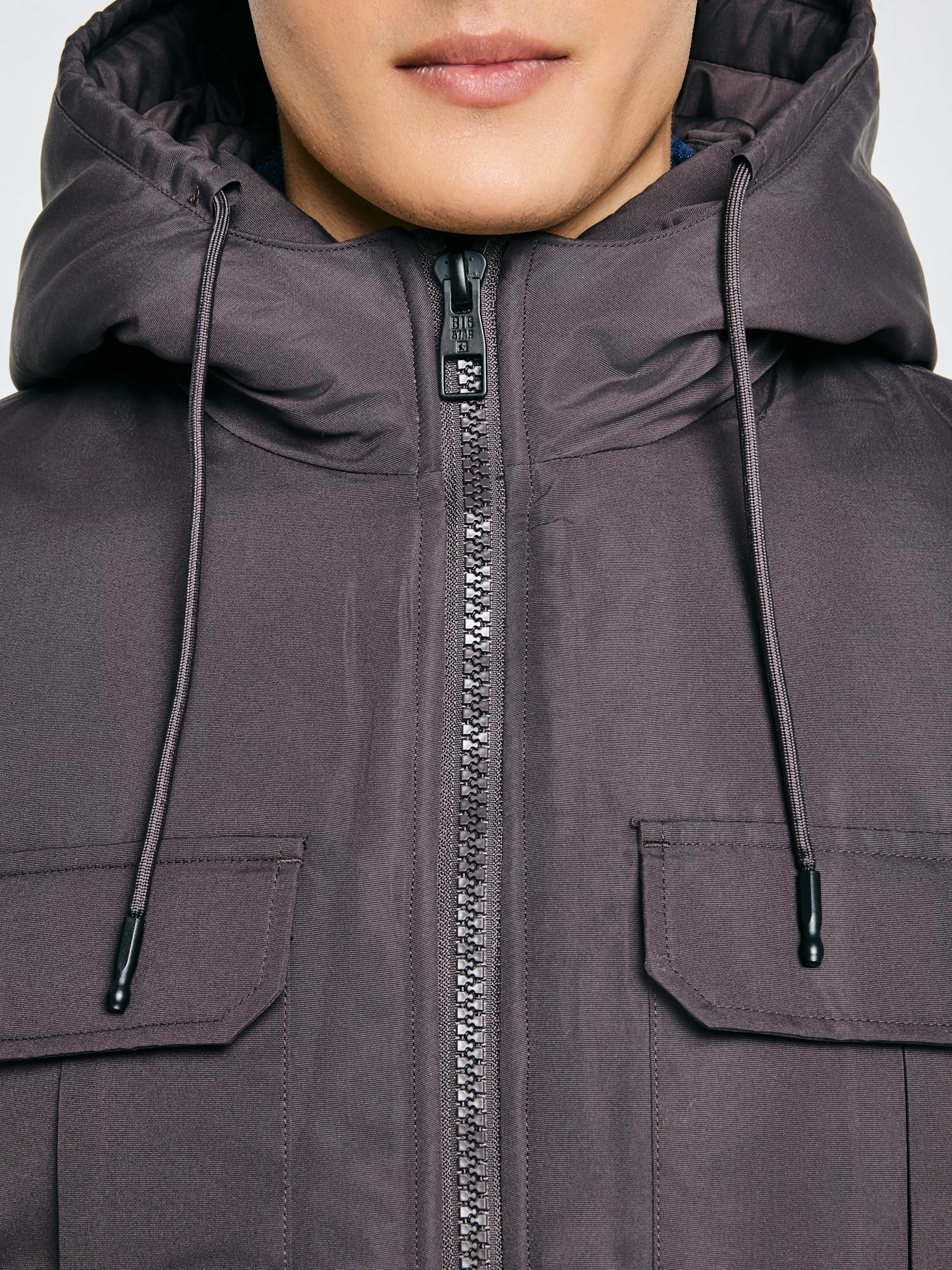 Kamizelka męska z kapturem szara Yves 905