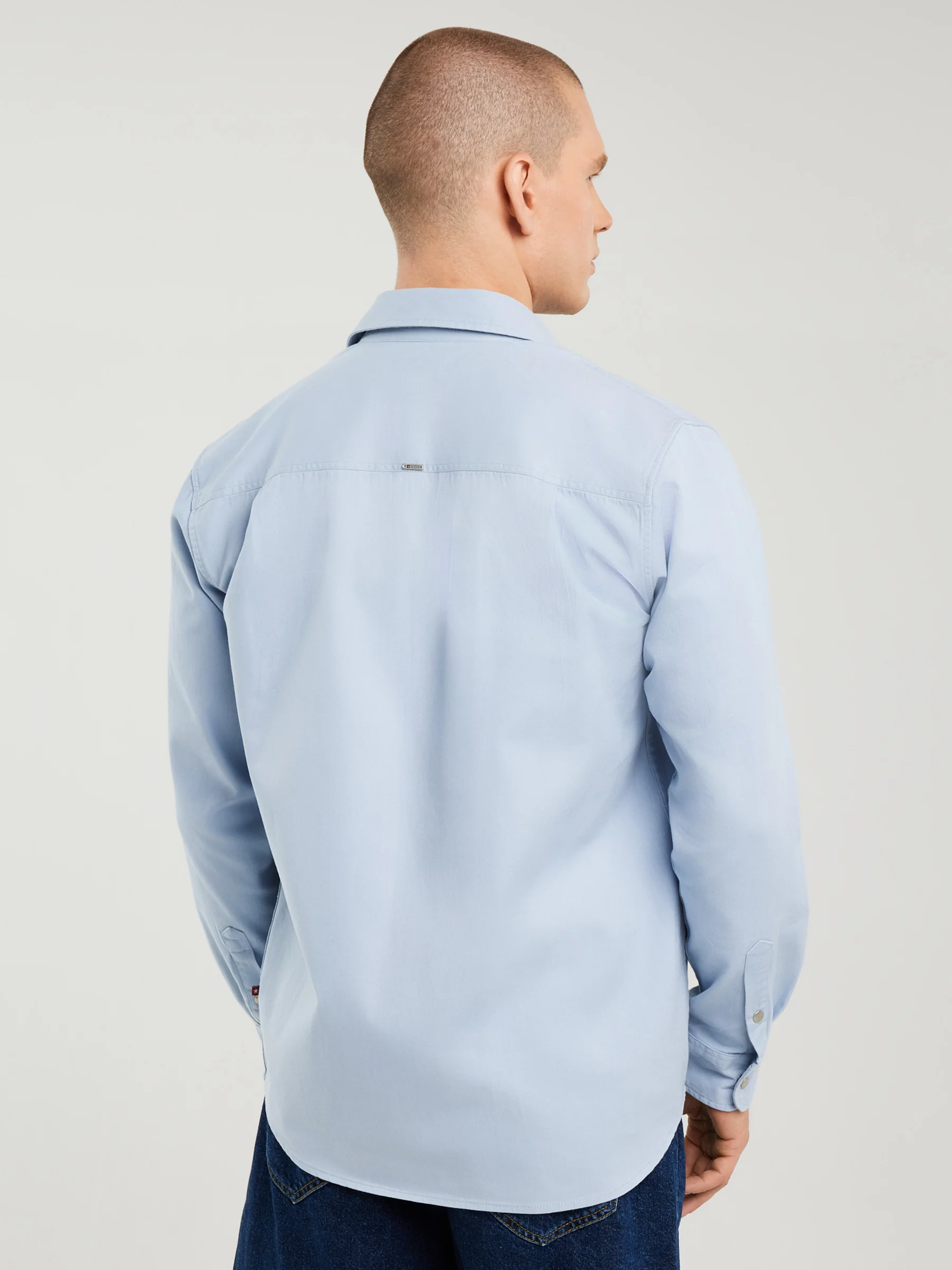 Koszula męska typu worker niebieska Gowis 401