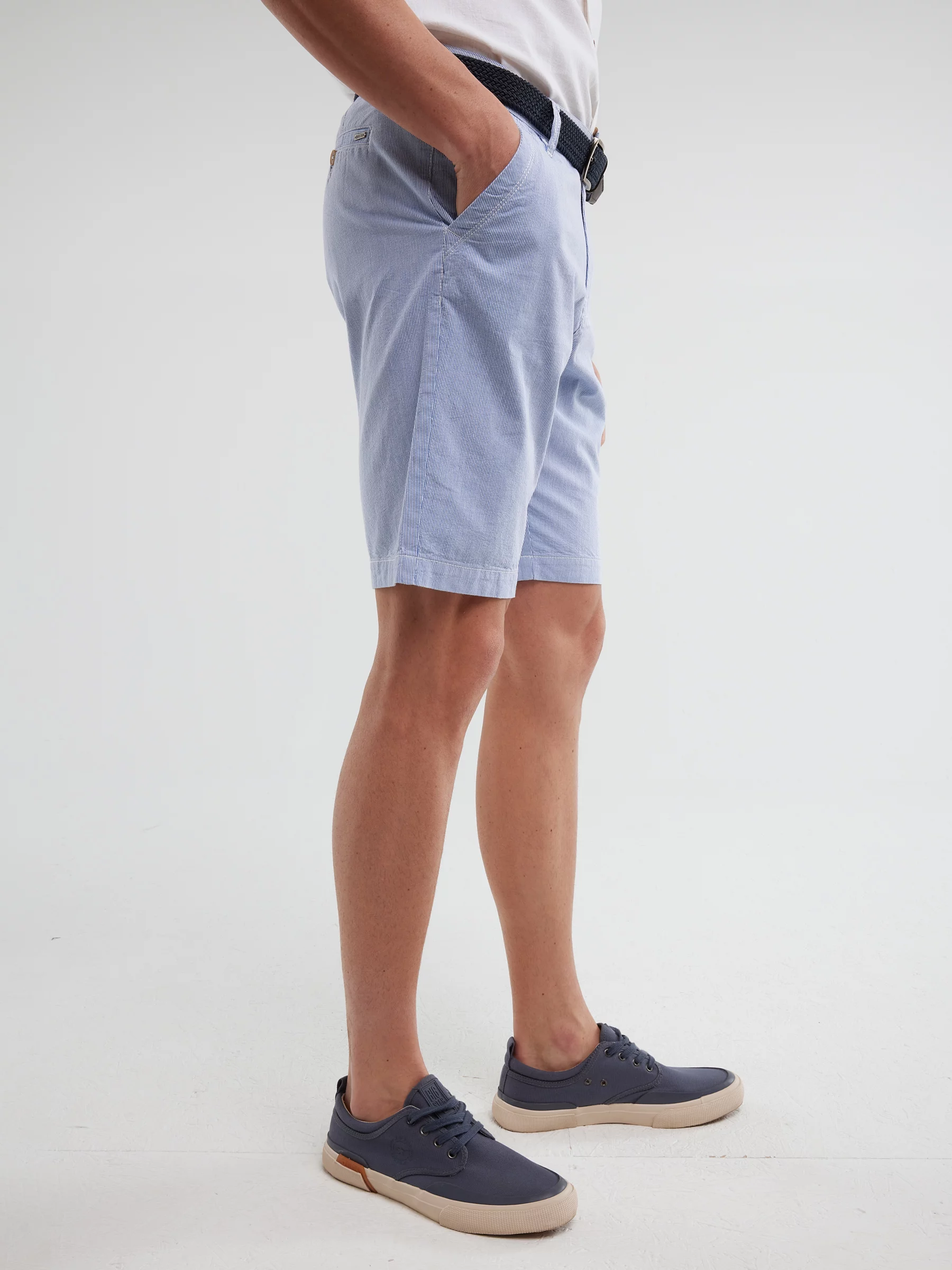 Szorty męskie bawełniane błękitne Gusto 401