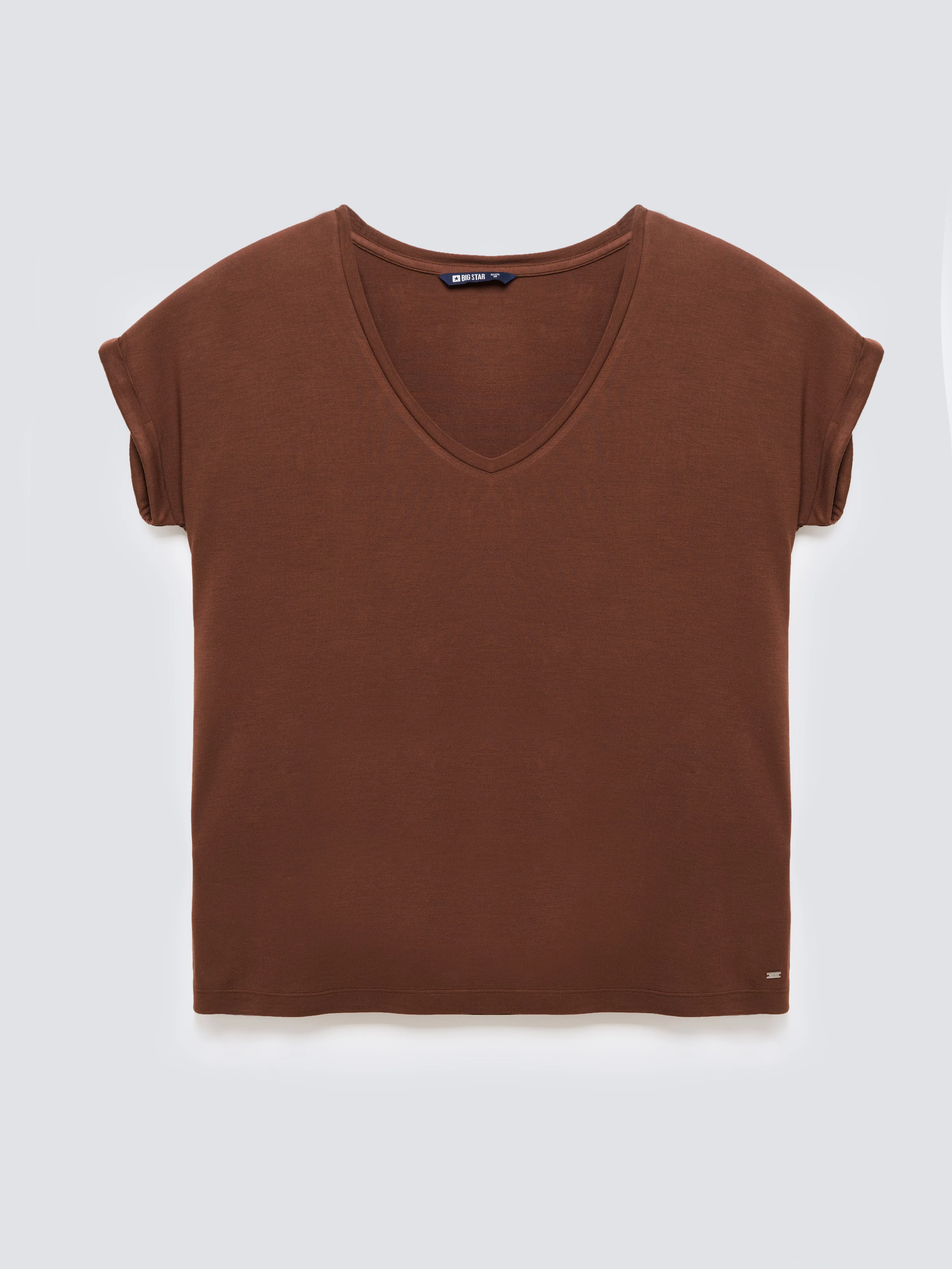 Koszulka damska o luźnym kroju brązowa Valeria 804