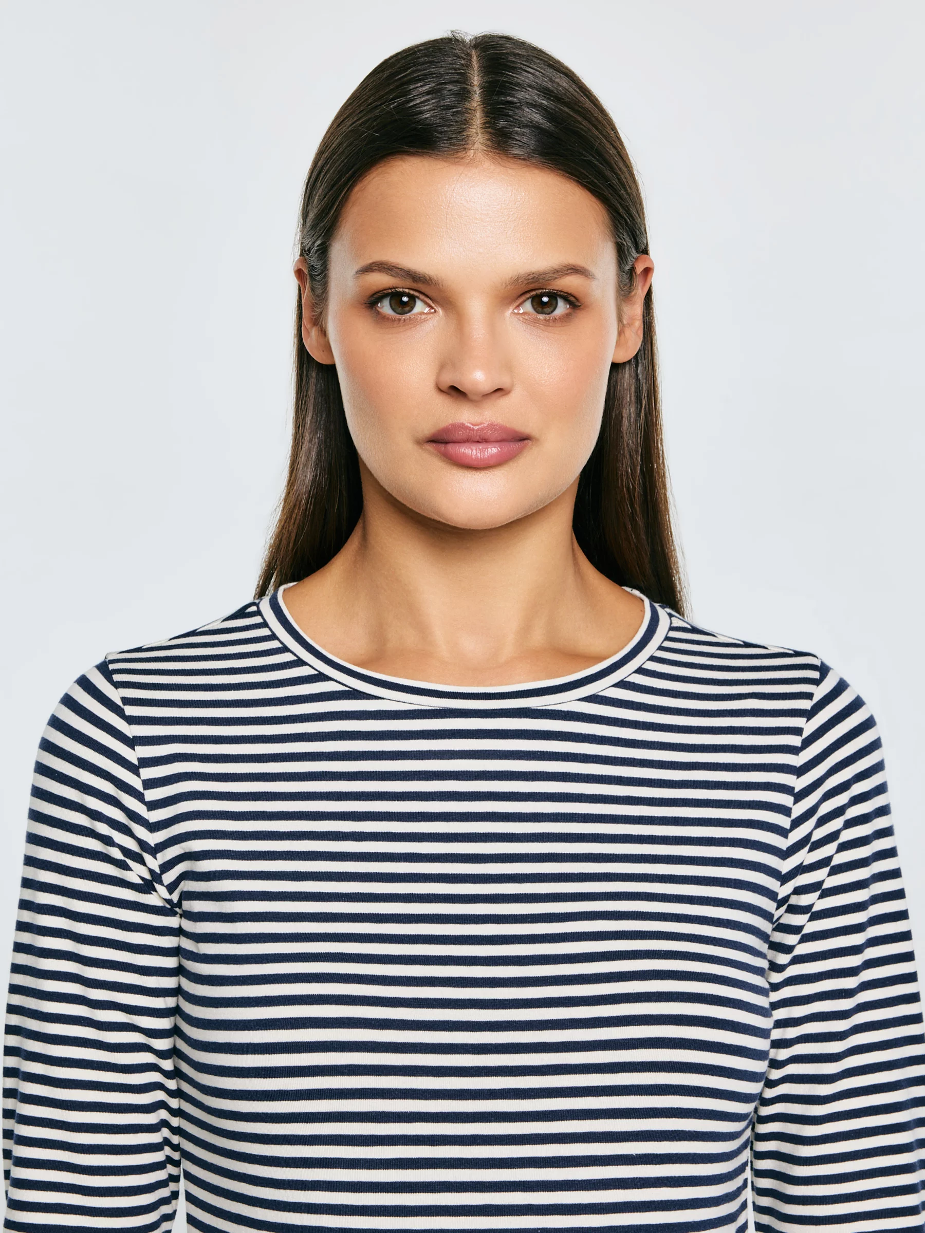 Bluzka damska w paski granatowa Vensa 403