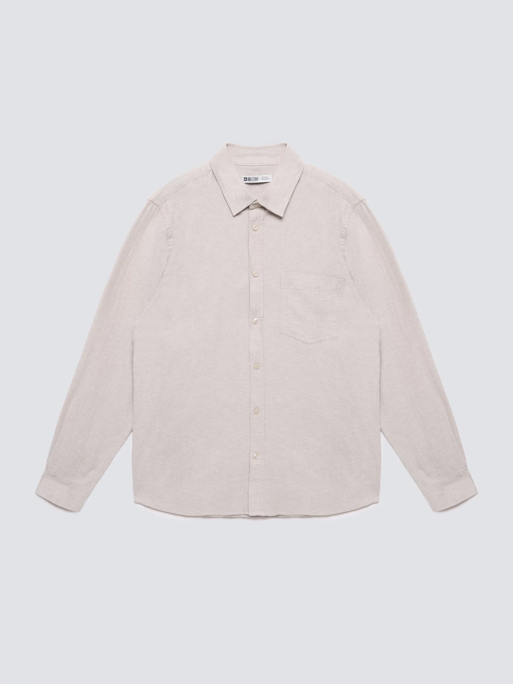 Koszula męska w drobną jodełkę beżowa Grest 800