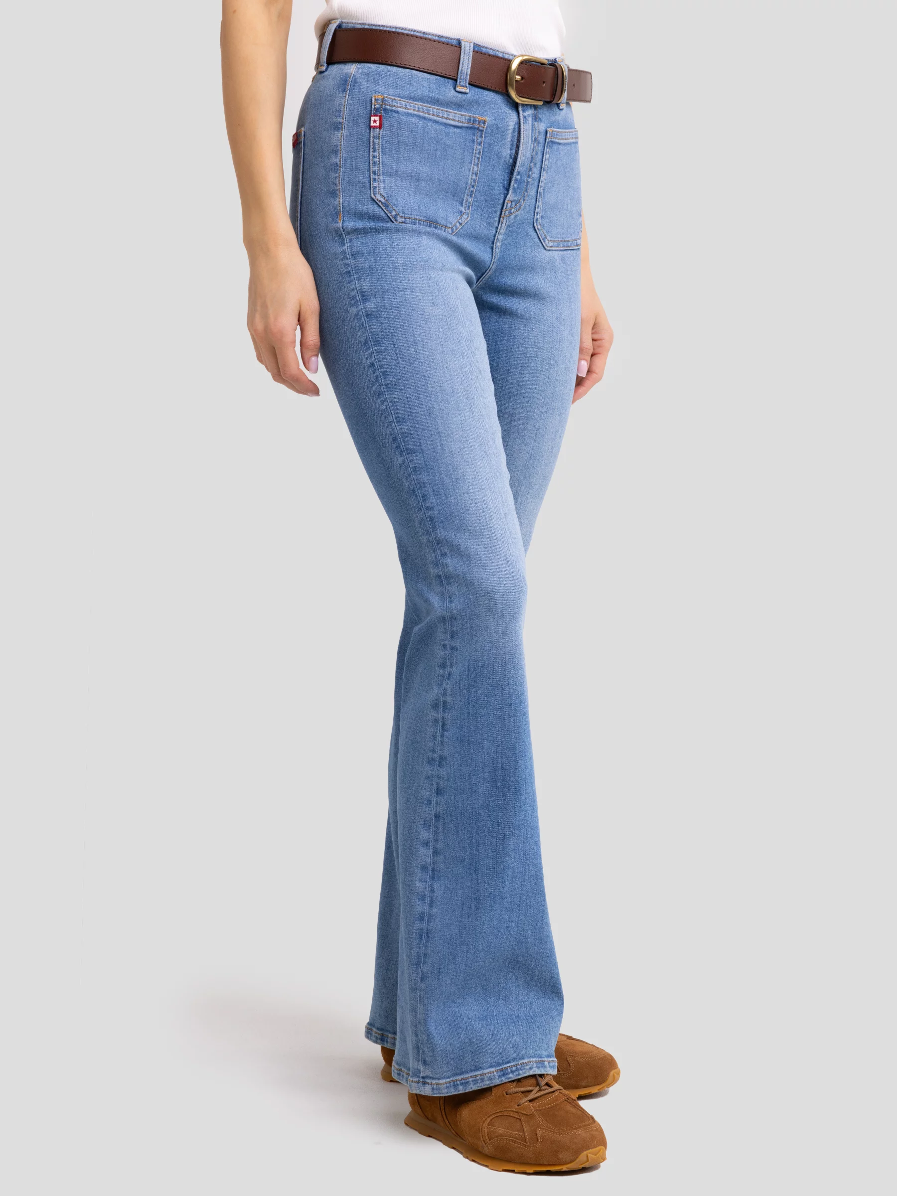 Jeansy damskie flare niebieskie Sophie 343