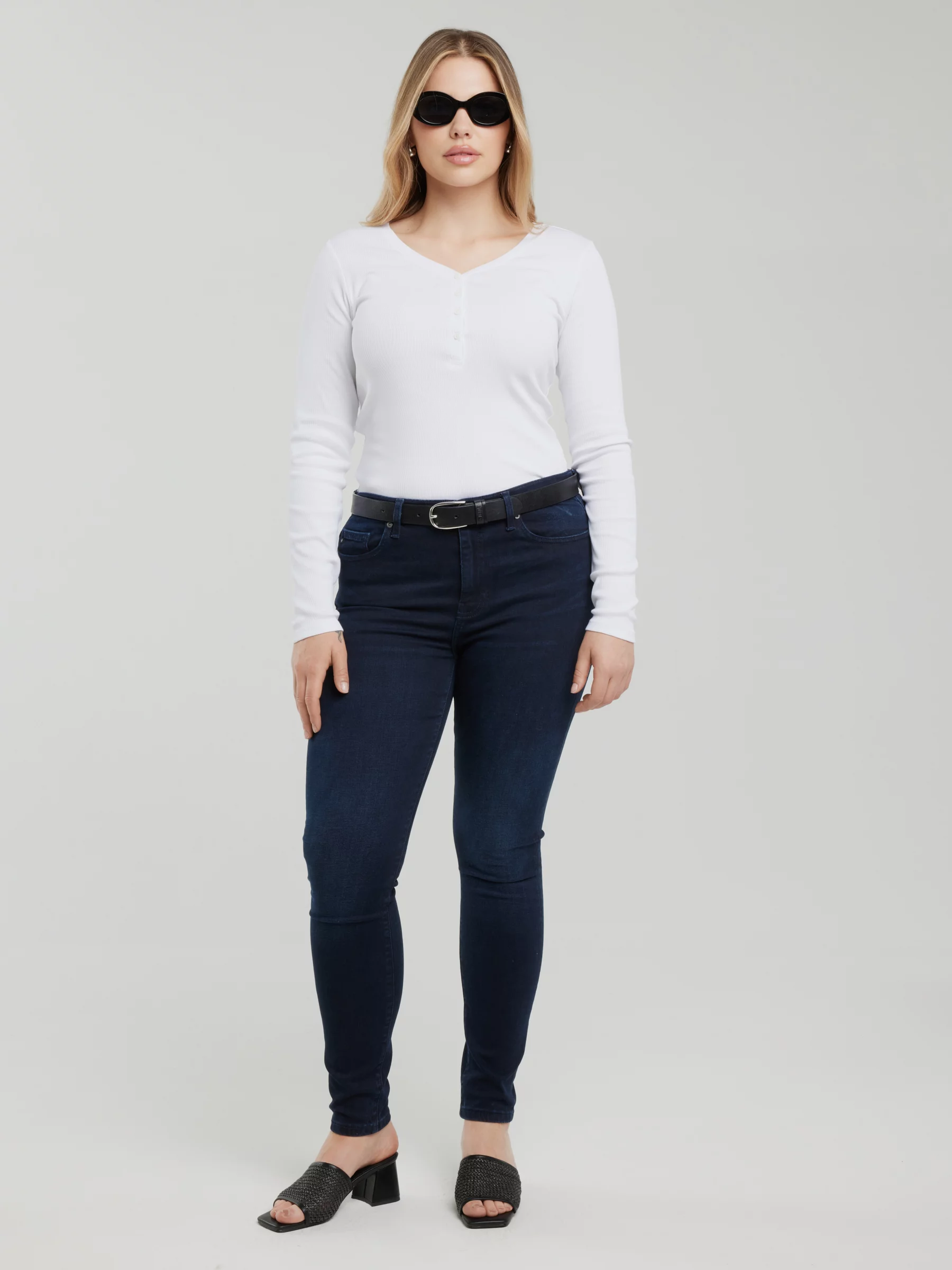 Jeansy damskie skinny granatowe Adela 730
