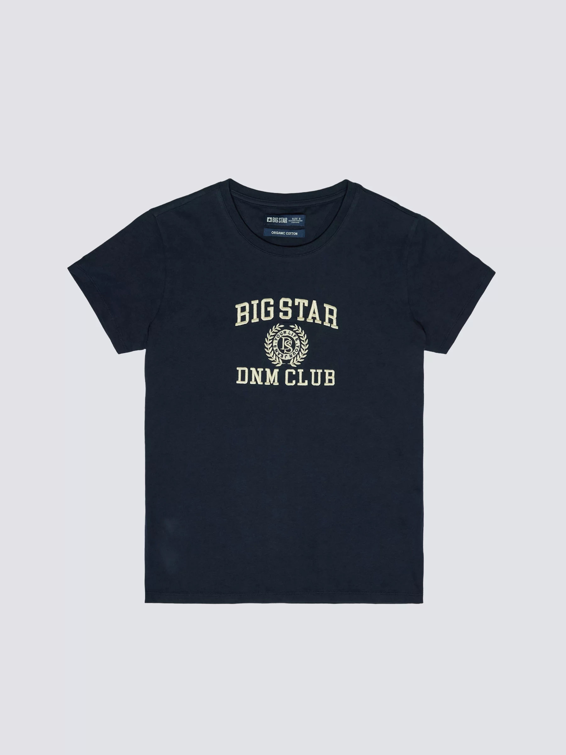 Koszulka damska z haftem granatowa Bensa 403