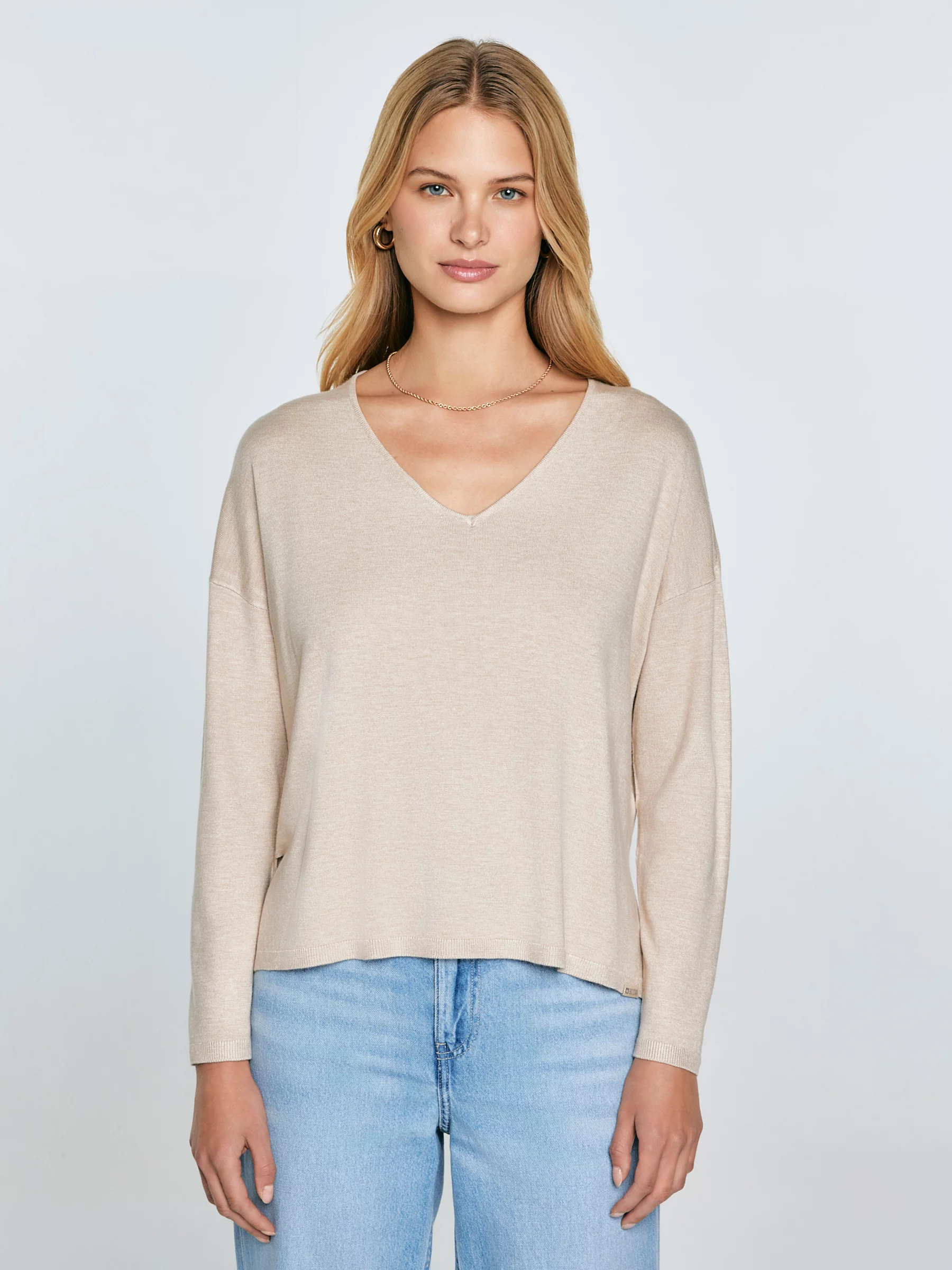 Sweter damski z wiskozy beżowy Faustii 801