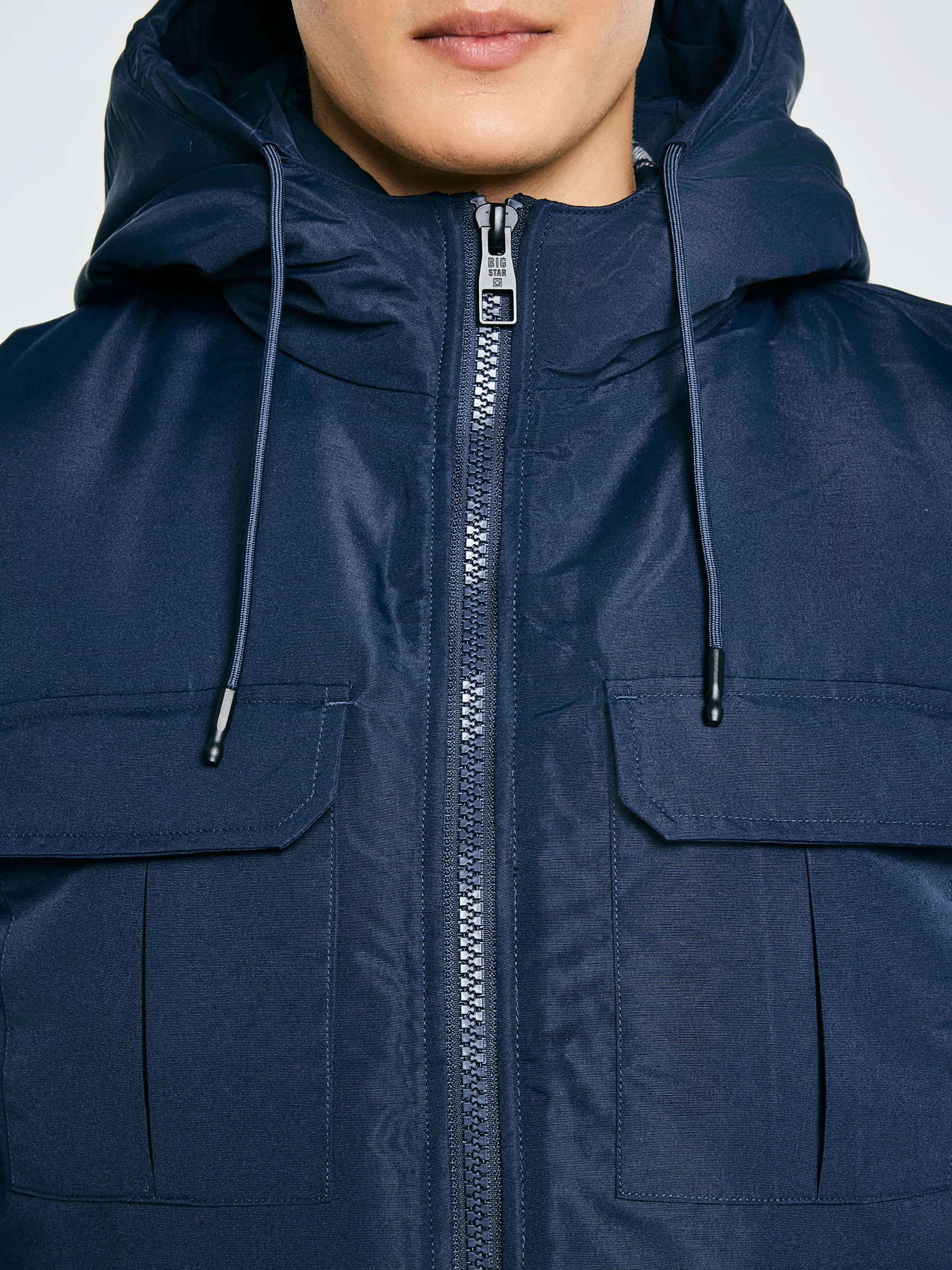 Kamizelka męska z kapturem granatowa Yves 403