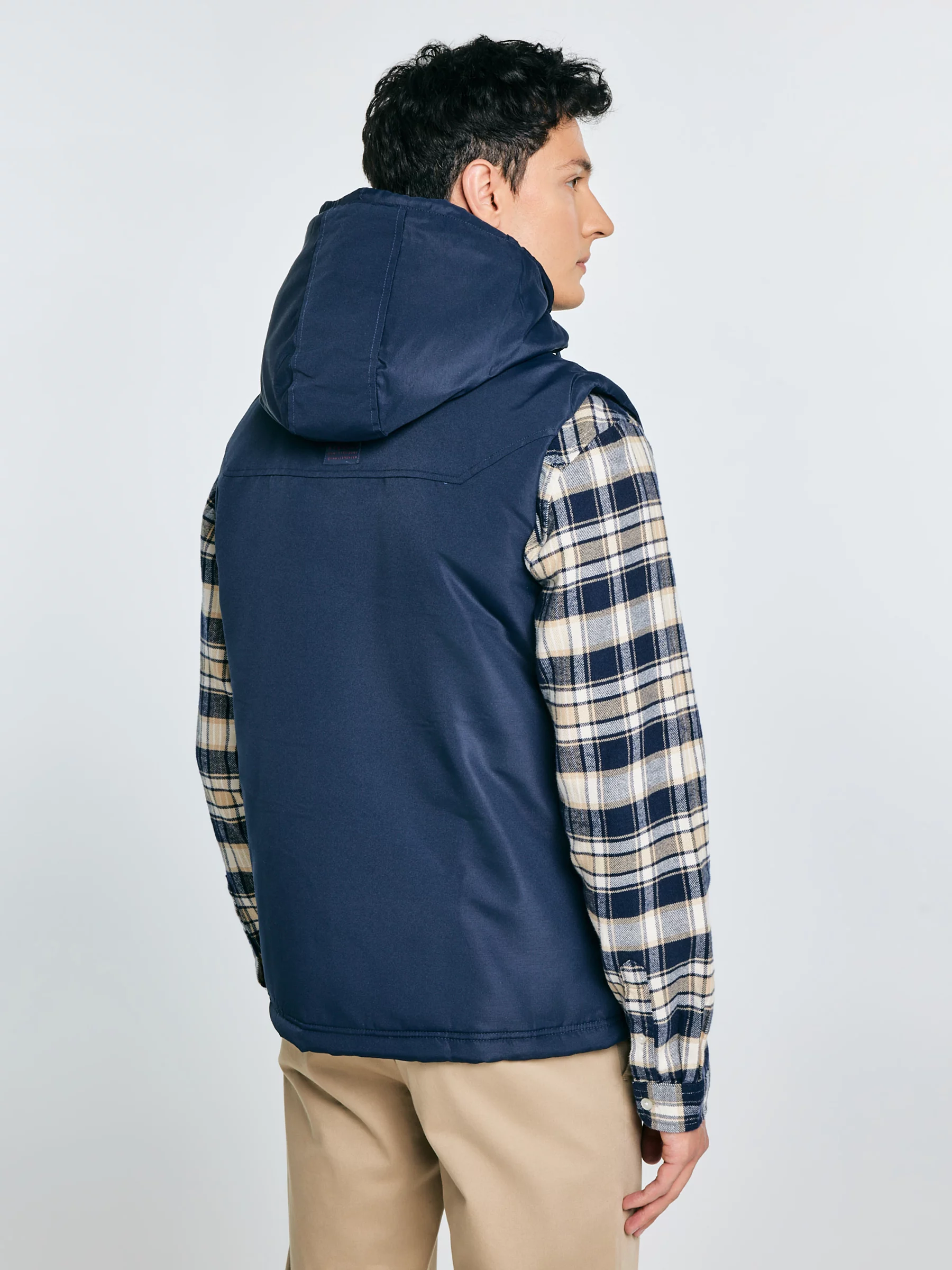 Kamizelka męska z kapturem granatowa Yves 403