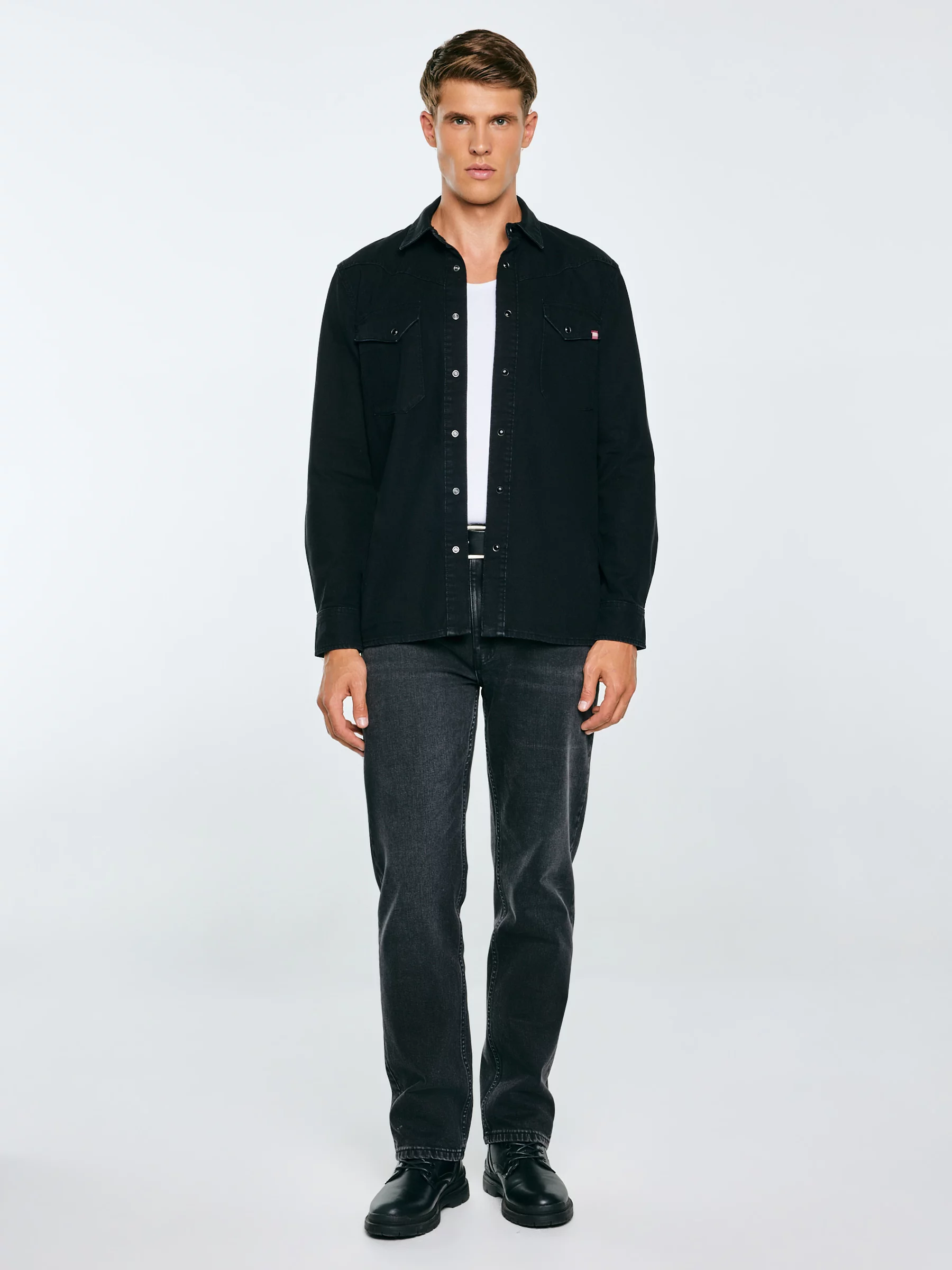 Koszula męska jeansowa czarna Buck 927