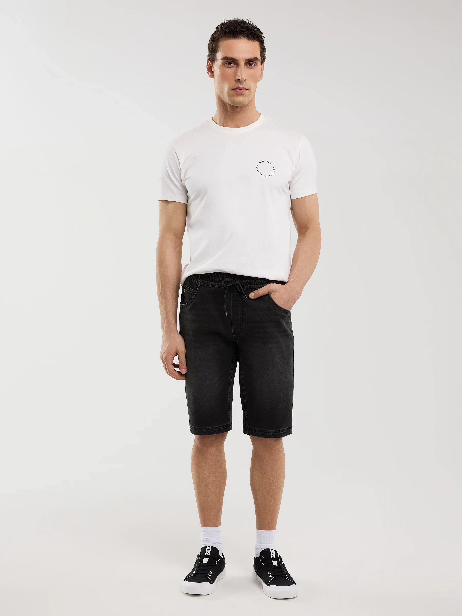 Szorty męskie jeansowe czarne Parker 954