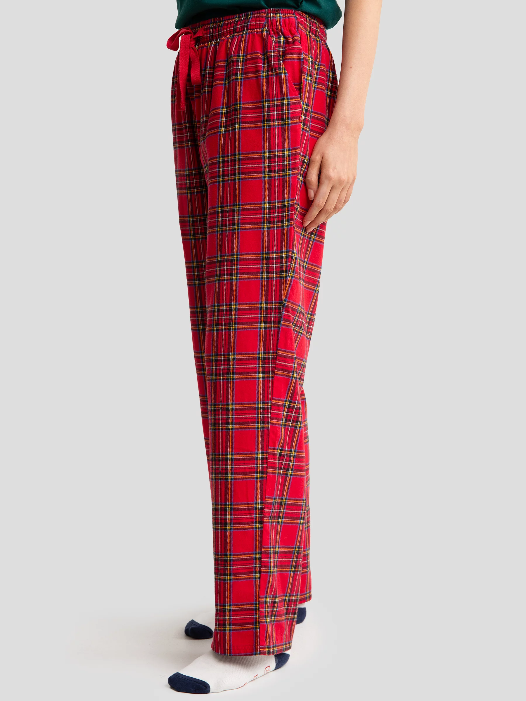 Spodnie piżamowe w kratę czerwone Senminis 603