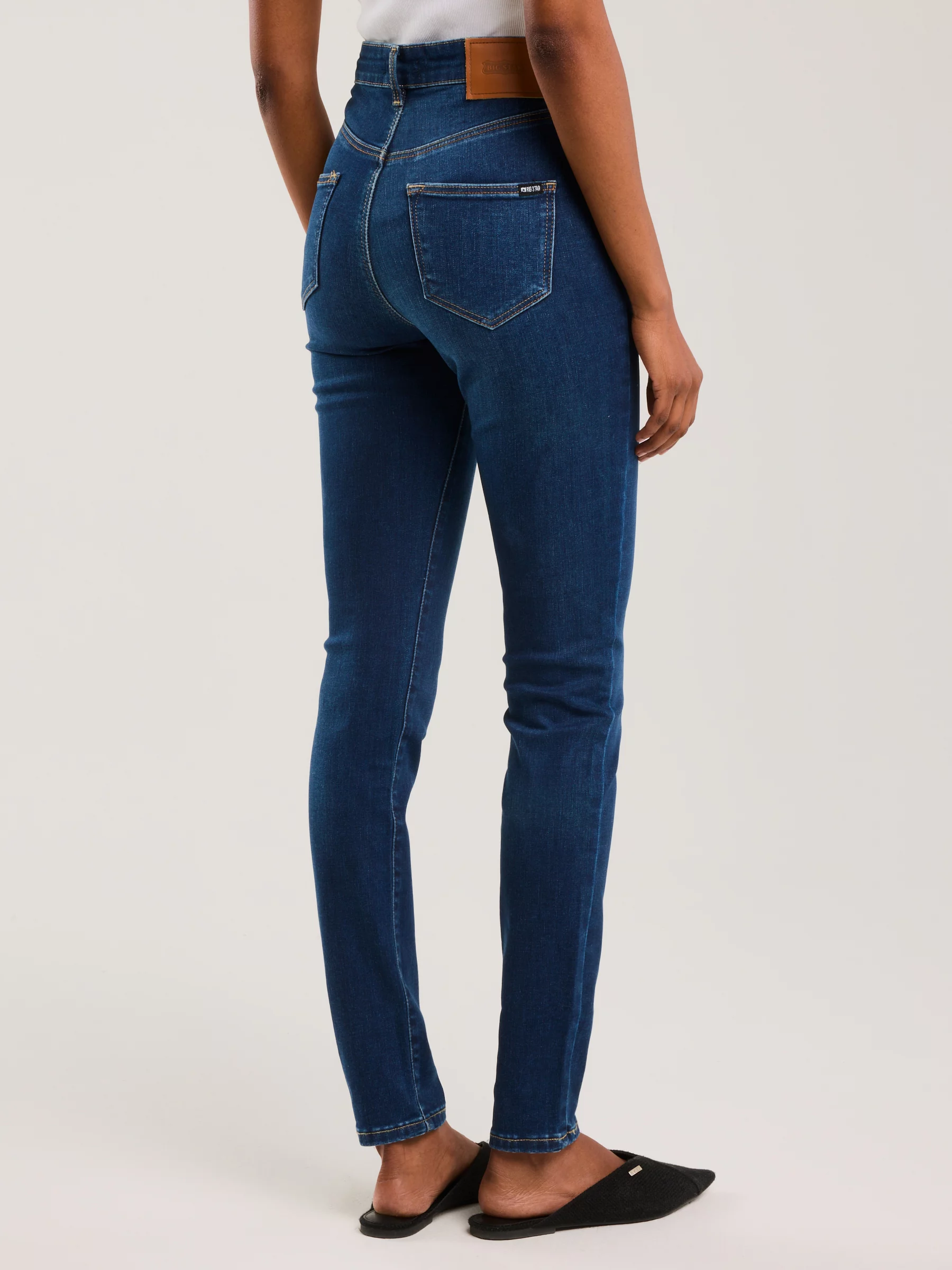 Jeansy damskie skinny z wysokim stanem niebieskie Clara 358