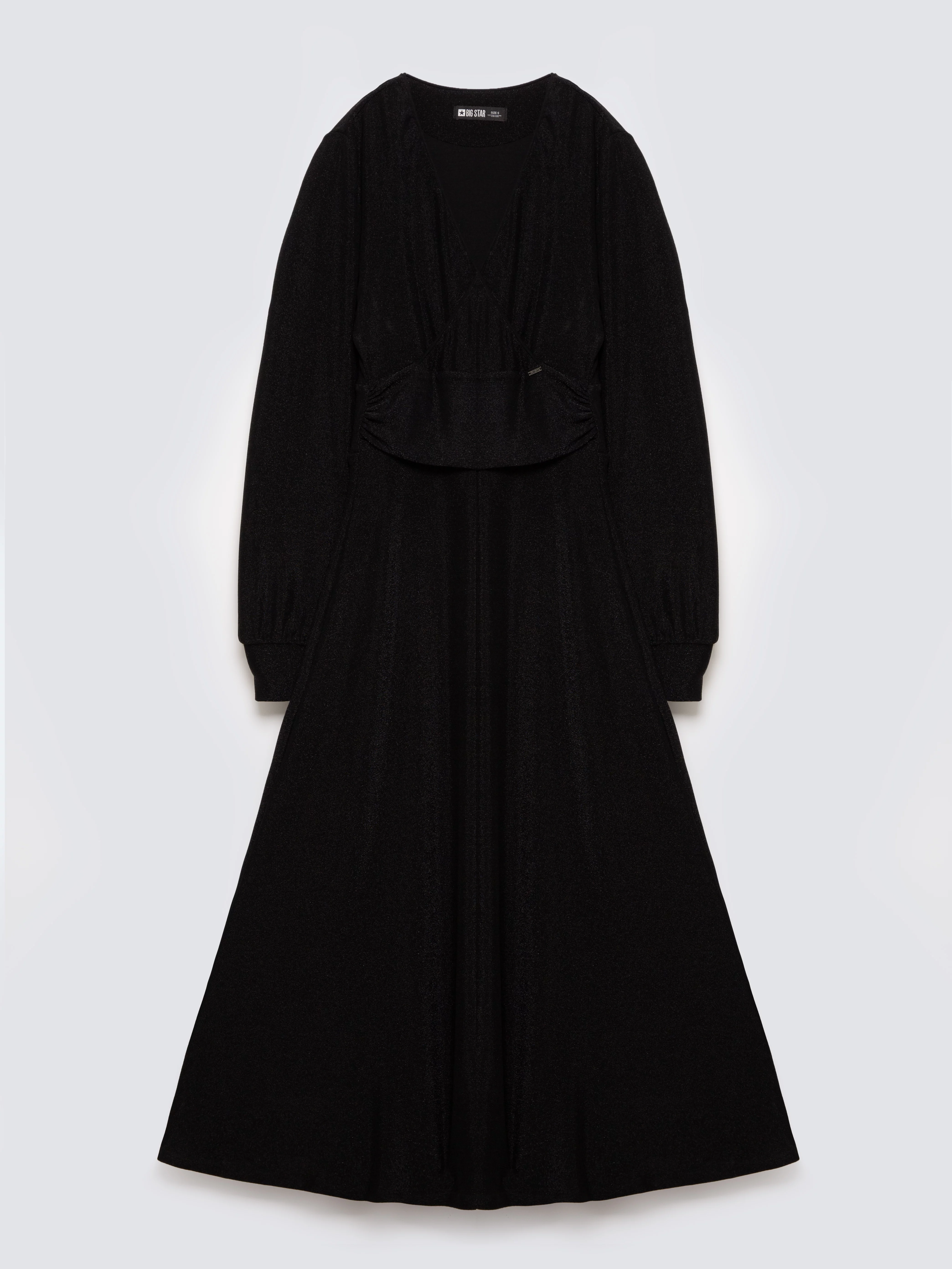 Sukienka damska midi błyszcząca czarna Daniela 906