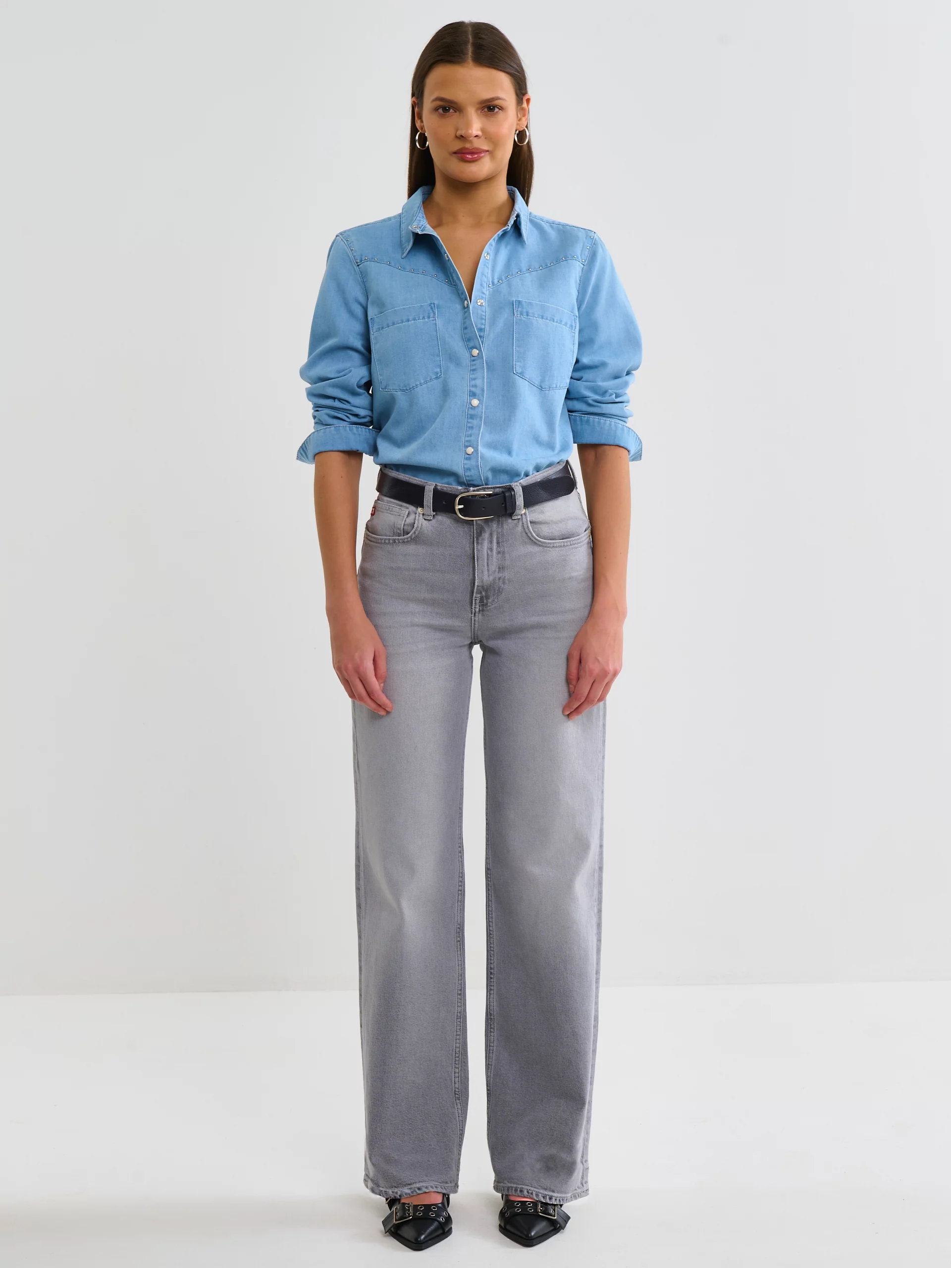 Pasek damski skórzany czarny 2283 906