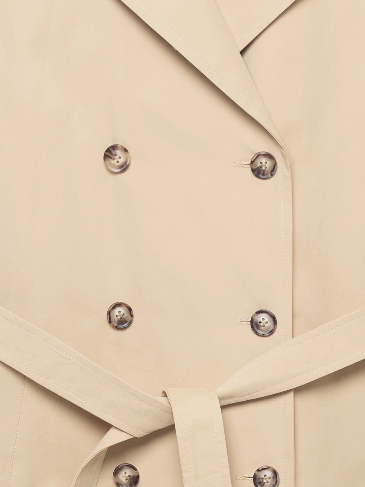 Trencz dziewczęcy dwurzędowy wiązany beżowy Eliska 801