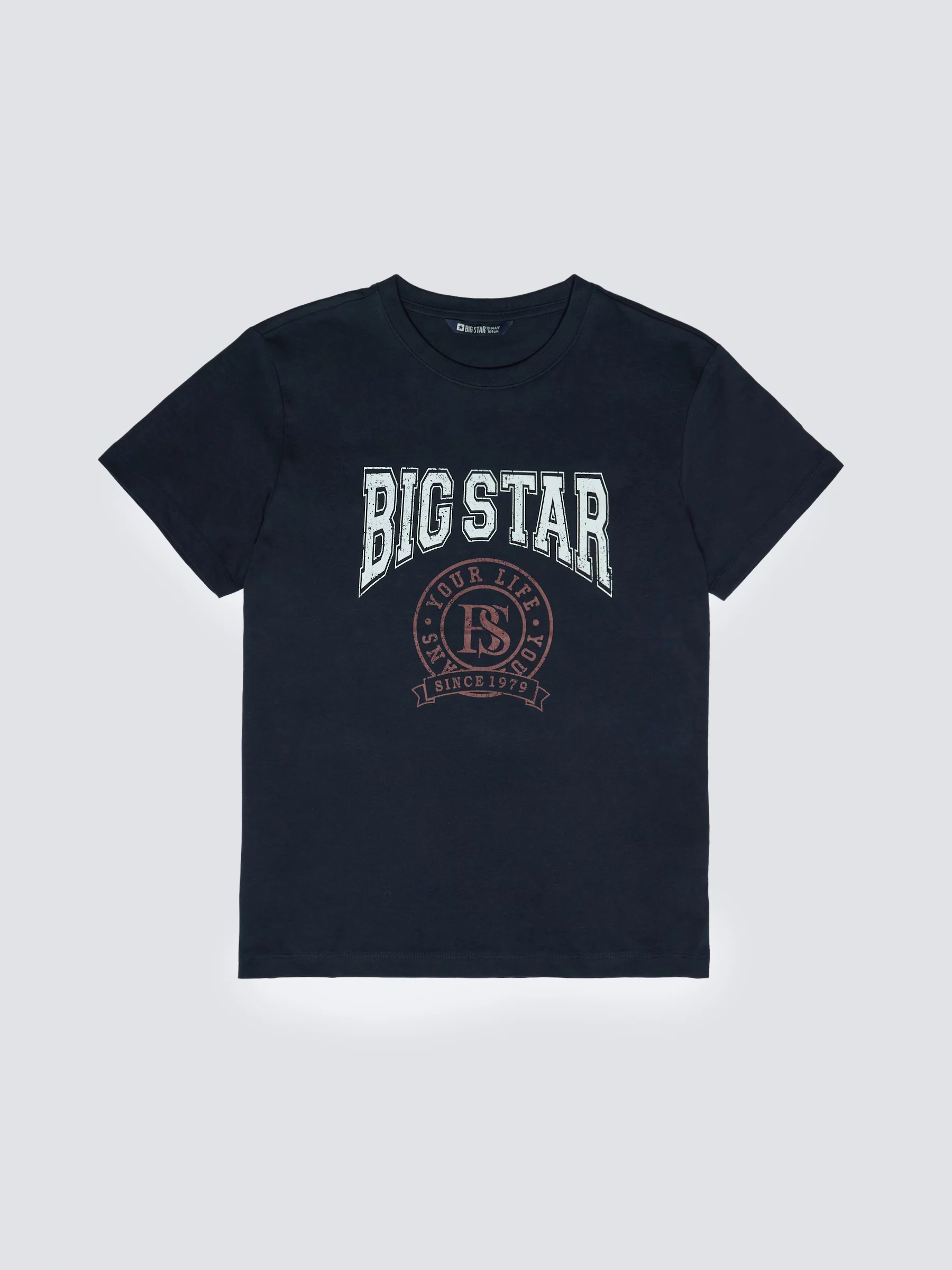 Koszulka chłopięca z nadrukiem granatowa Mauter 403