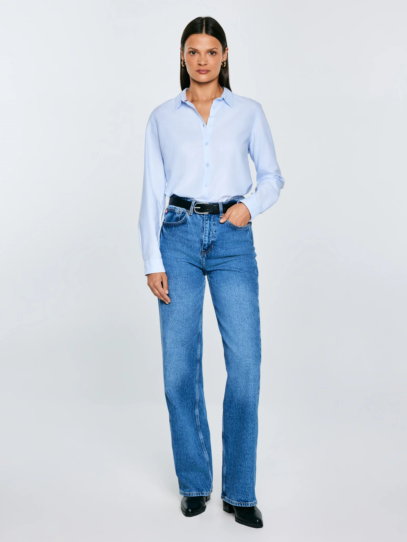 Koszula damska klasyczna błękitna Hansai 400