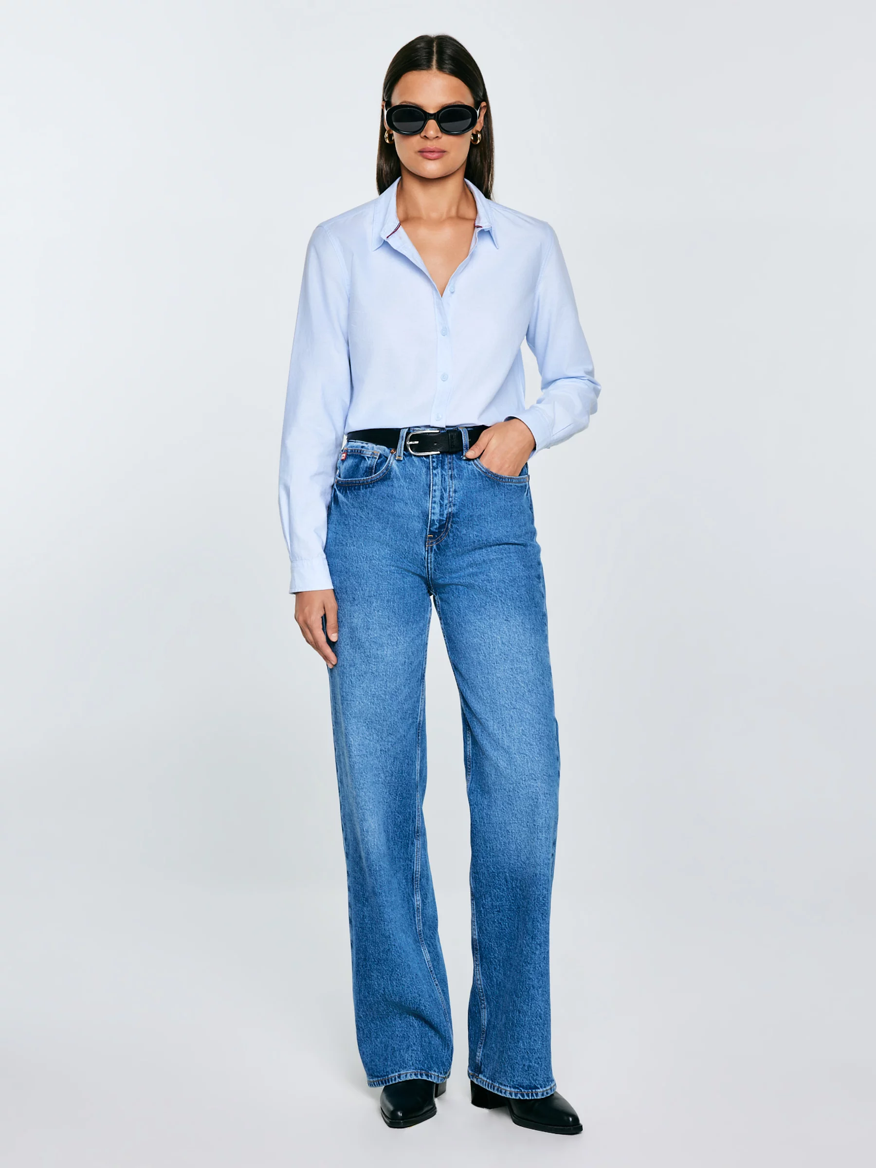 Koszula damska klasyczna błękitna Hansai 400