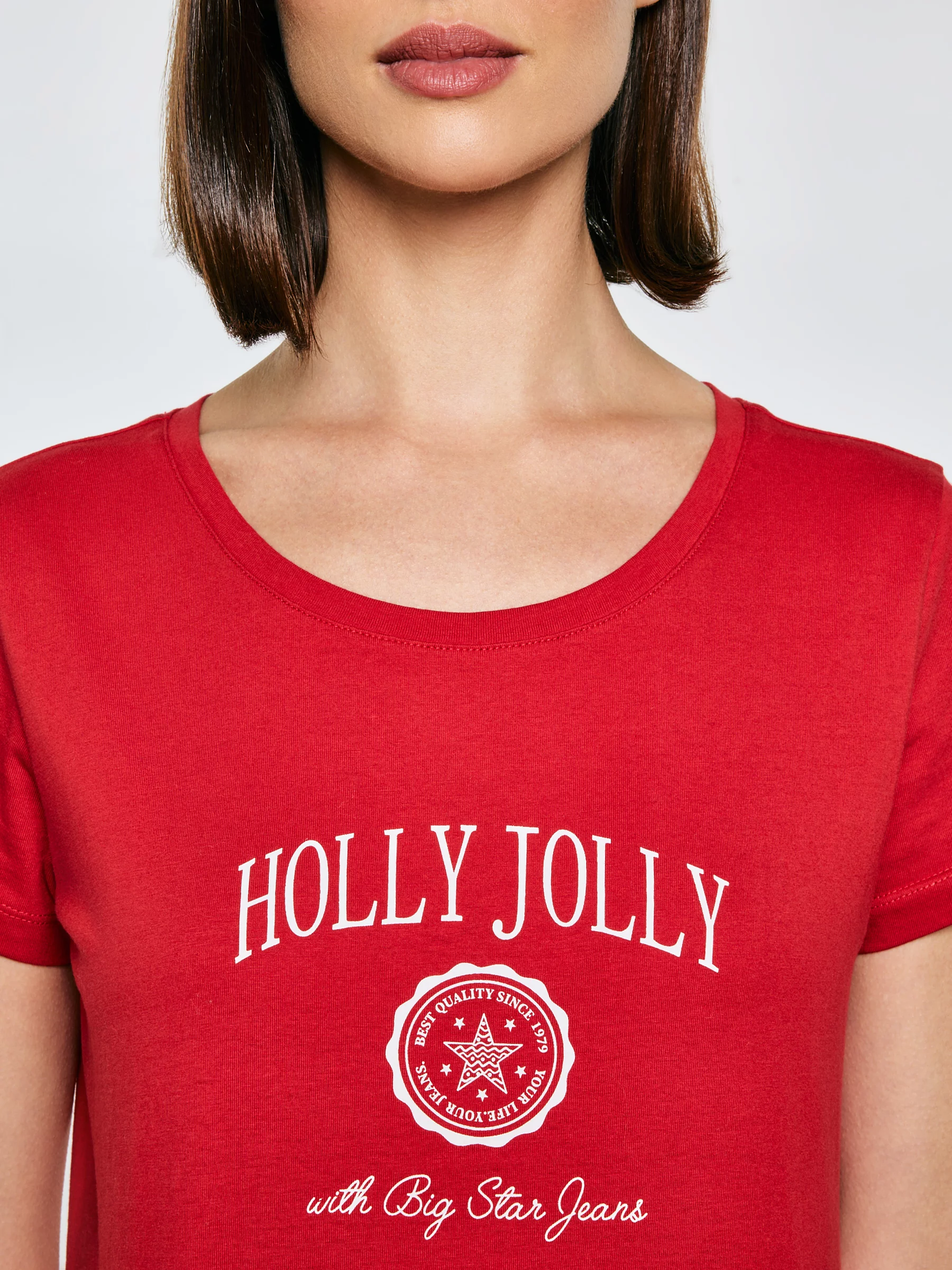 Koszulka damska z nadrukiem czerwona Serra 603