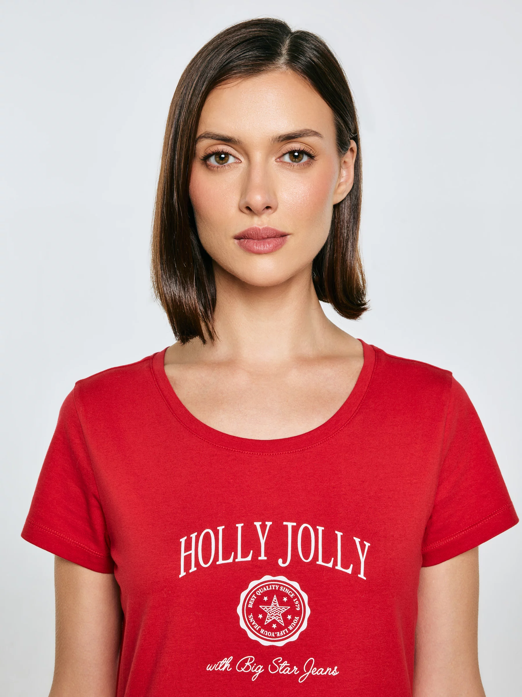 Koszulka damska z nadrukiem czerwona Serra 603