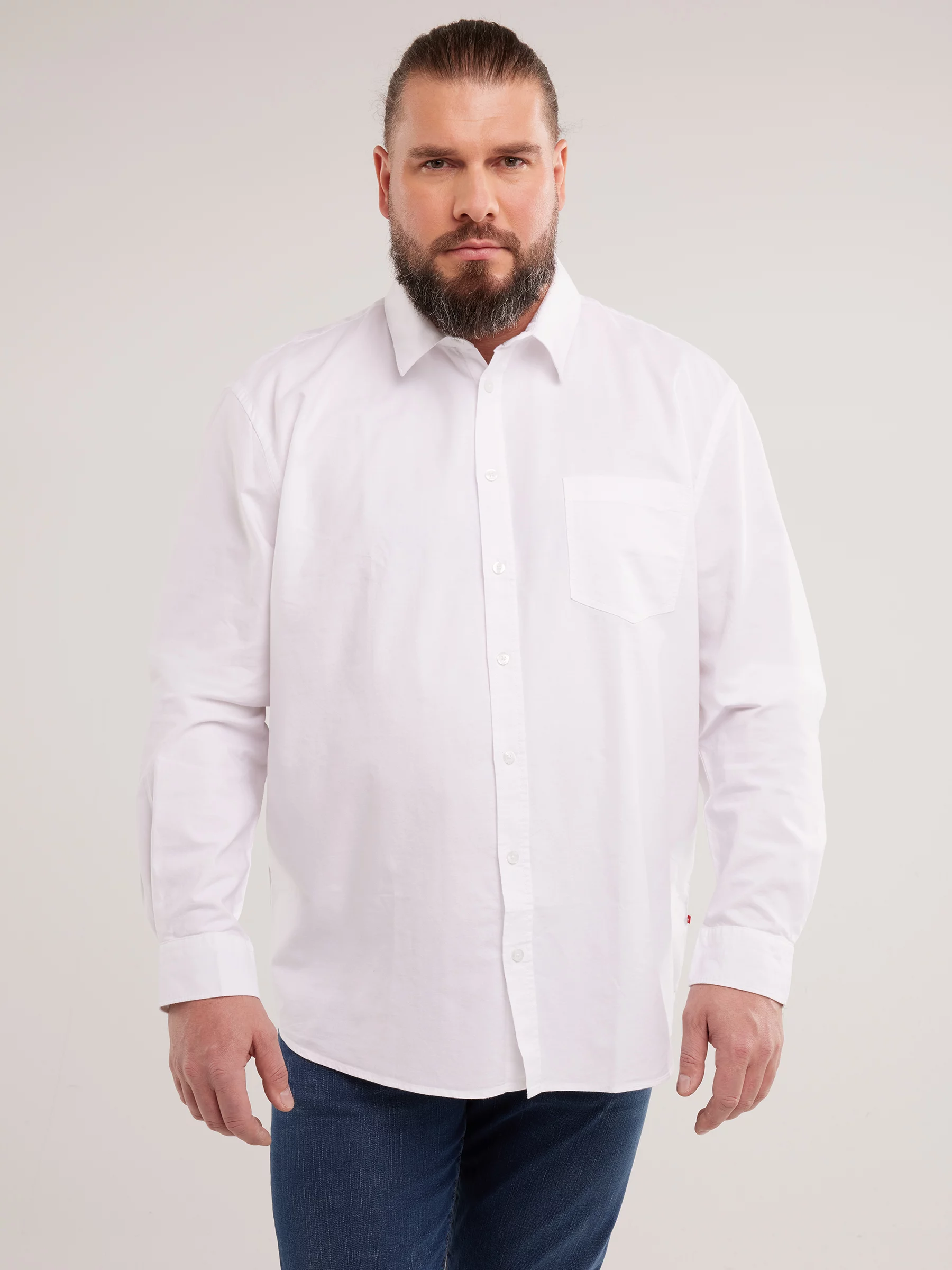 Koszula męska z tkaniny typu oxford biała Trixi 100