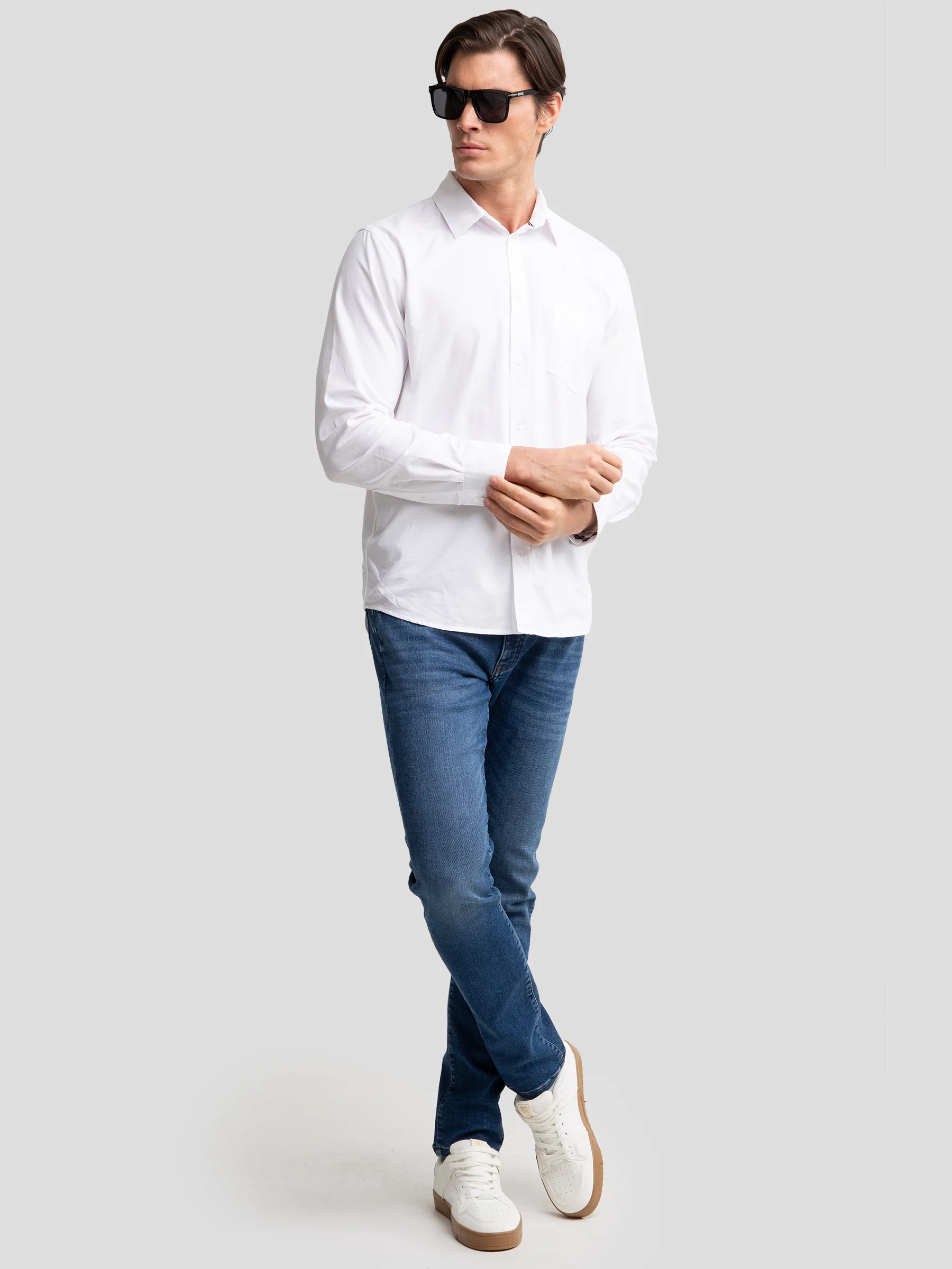 Koszula męska z tkaniny typu oxford biała Trixi 100