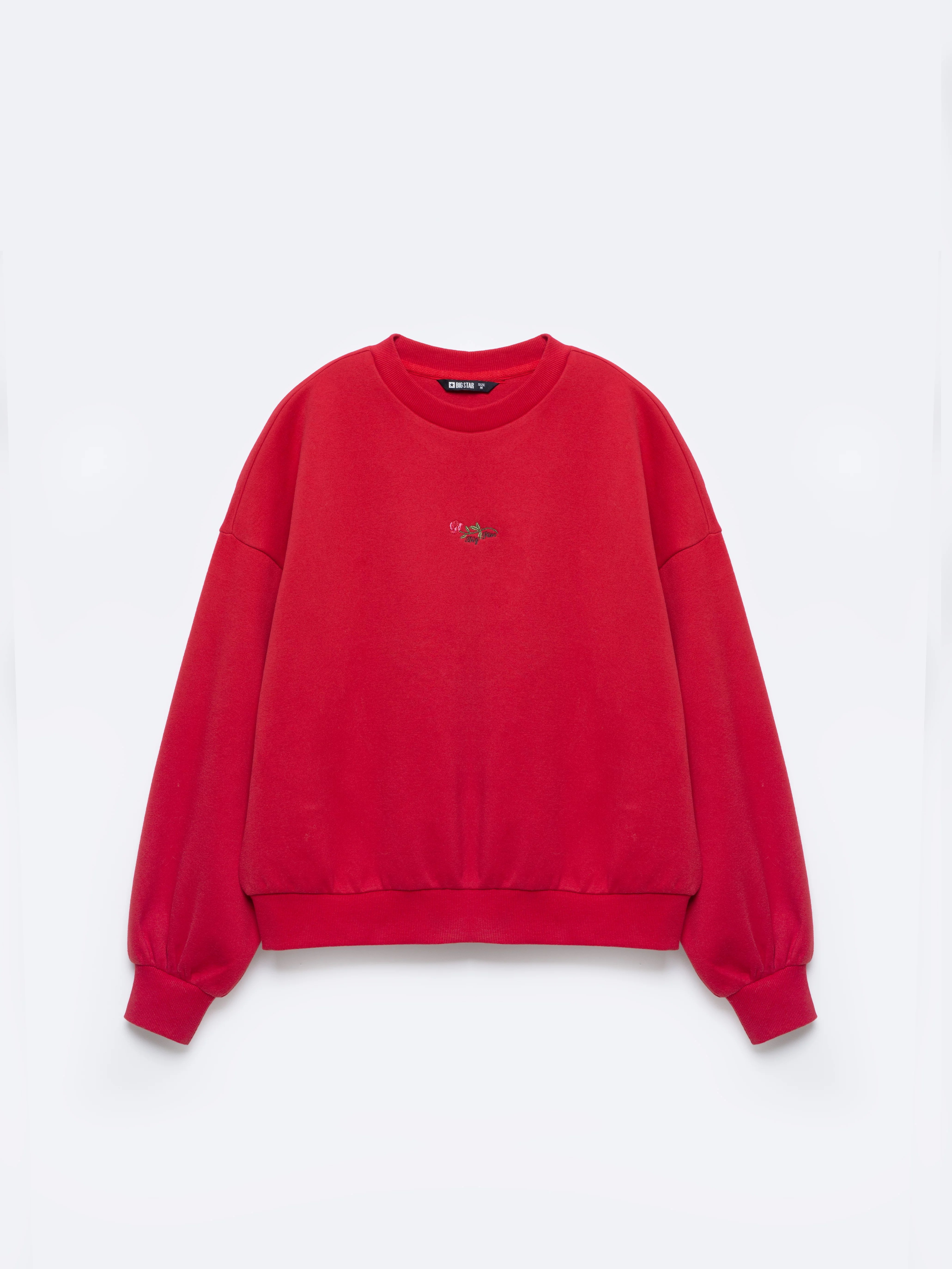 Bluza damska z niewielkim haftem czerwona Marika 603