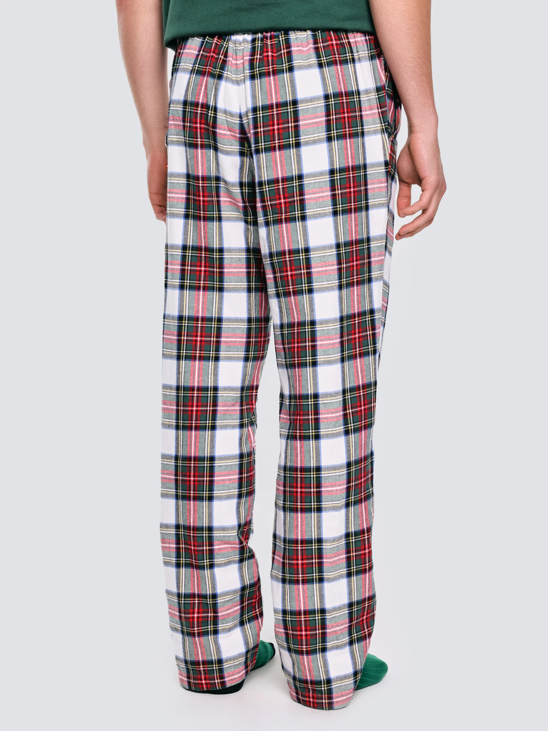 Spodnie piżamowe w kratę biało-czerwone Senmuniso 100
