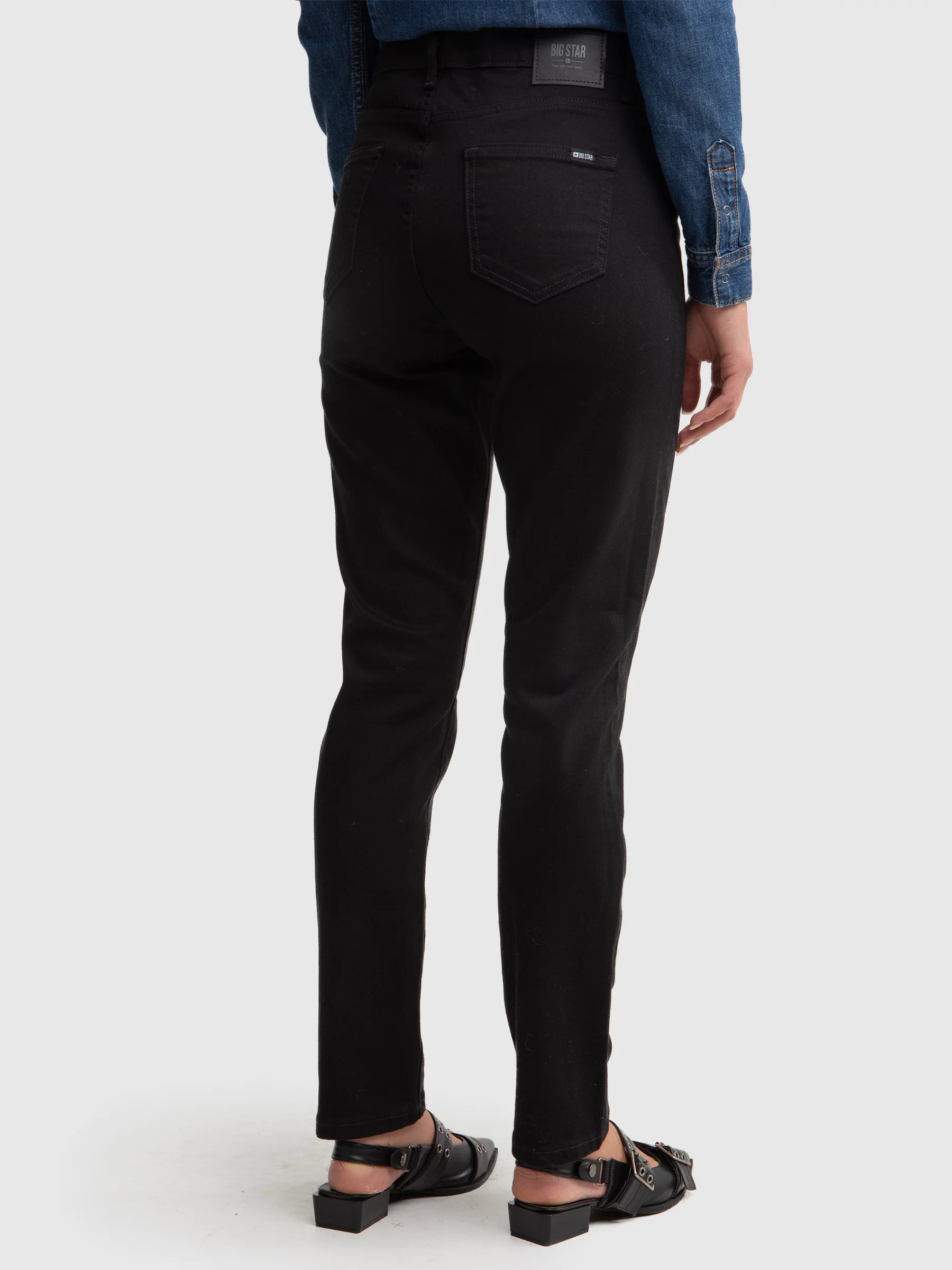 Jeansy damskie slim z wysokim stanem czarne Kitty High Waist 915