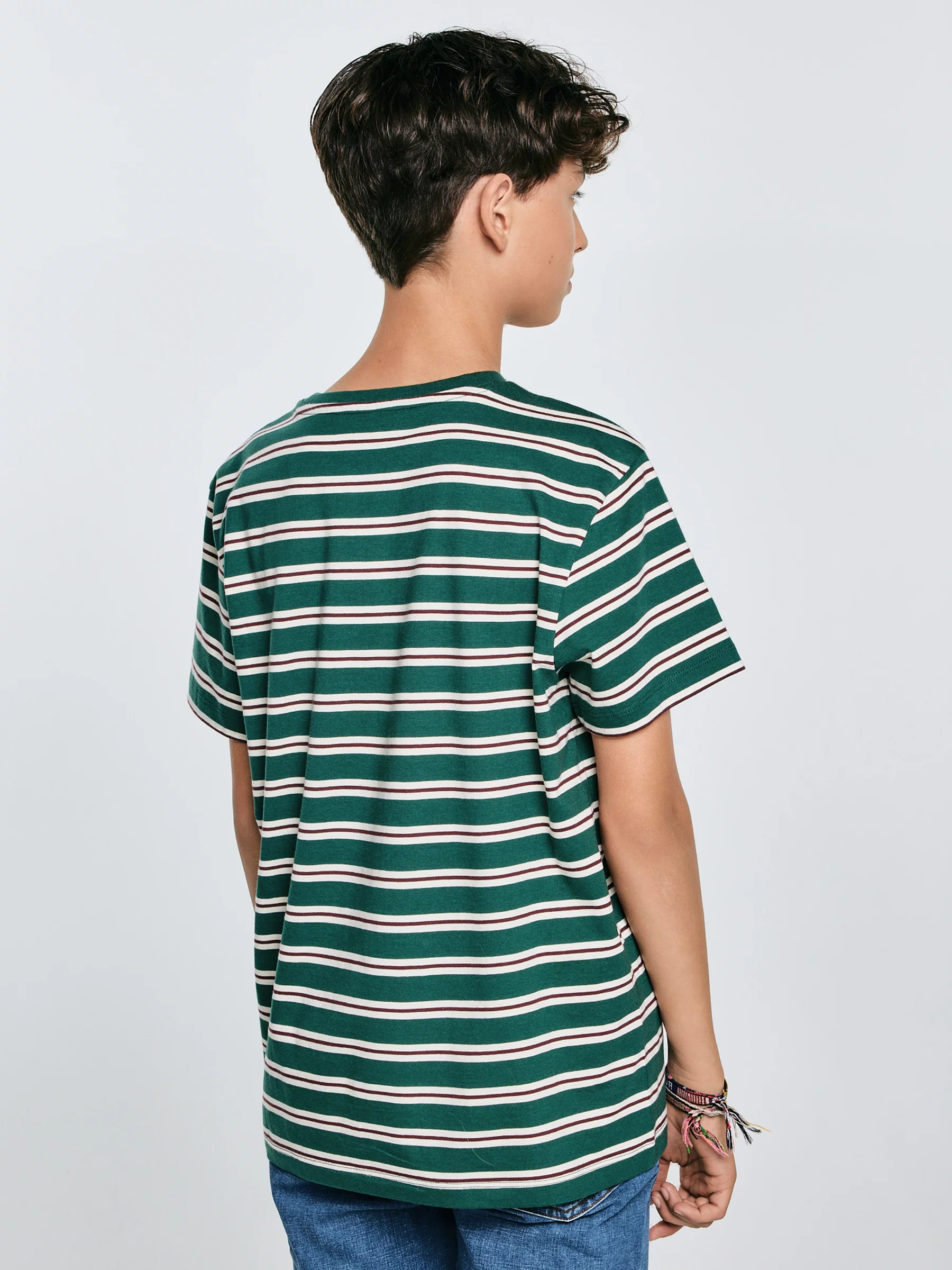 Koszulka chłopięca w paski zielona Sewer 304